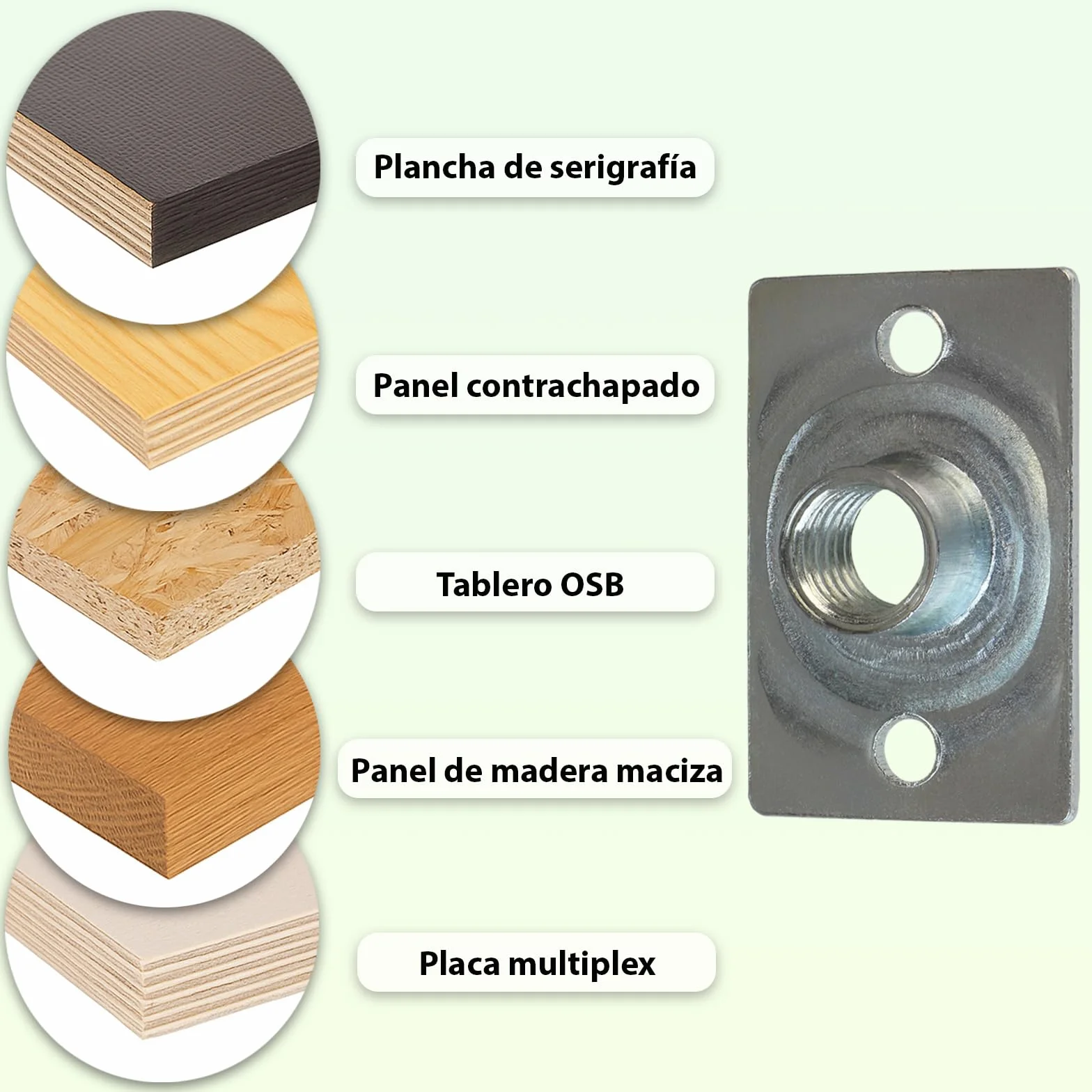 ALPIDEX 100 Tuercas en T M10 para Atornillar, Base Rectangular Galvanizadas DIN EN 12572-2 para Rocódromo, Presas y Muebles