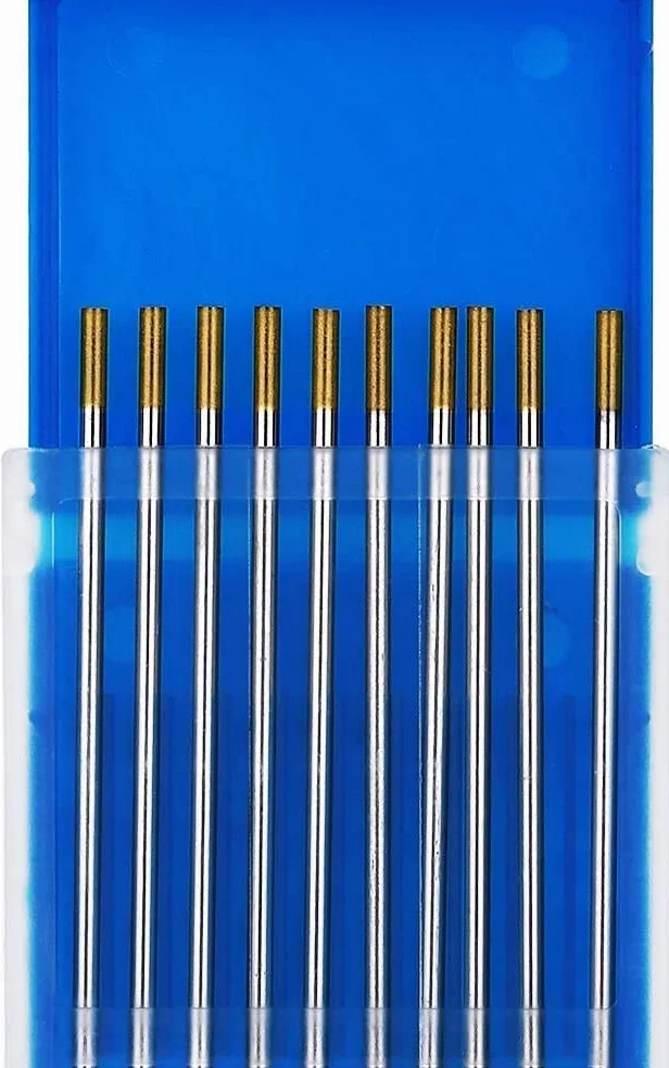 TEN-HIGH tig Electrodos de tungsteno Electrodos de soldadura, Lanthanum 1.5% Oro, Para soldadura DC y AC, 1.6 mm x 150 mm