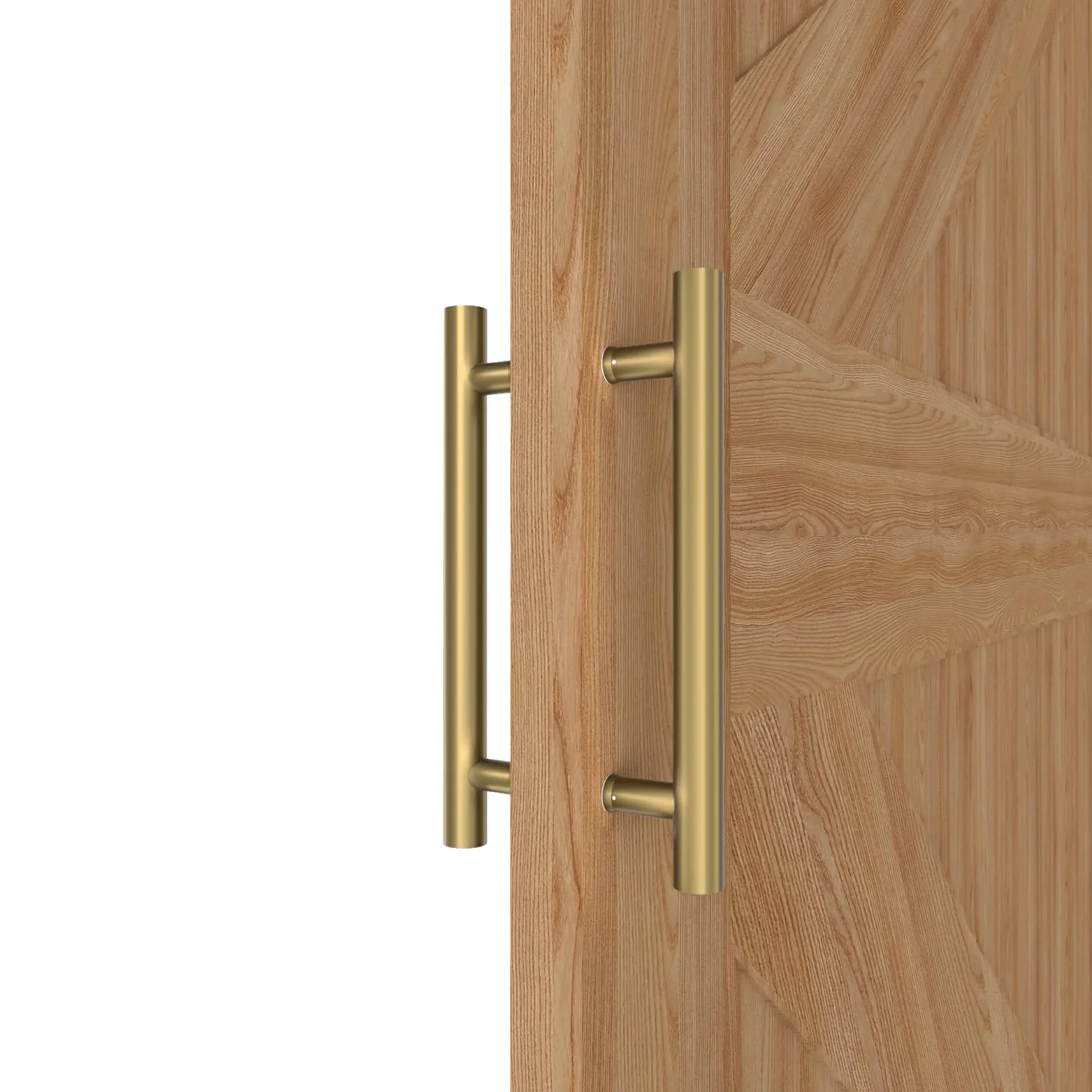 Manijas Redondas Doradas para Puerta de Granero 30/60/90/120/150 cm, Tirador de Empuje y Tiro de Doble Cara, Tirador Largo para Puertas Francesas Puertas Exteriores Puertas de Ducha