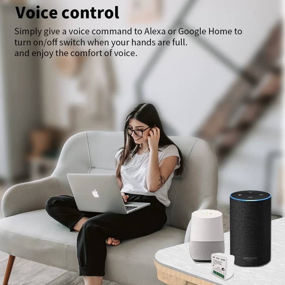 Interruptor WiFi Inteligente 16A proAMEDEN, Control Remoto App Tuya/Smart Life, Compatible Alexa y Google Home
