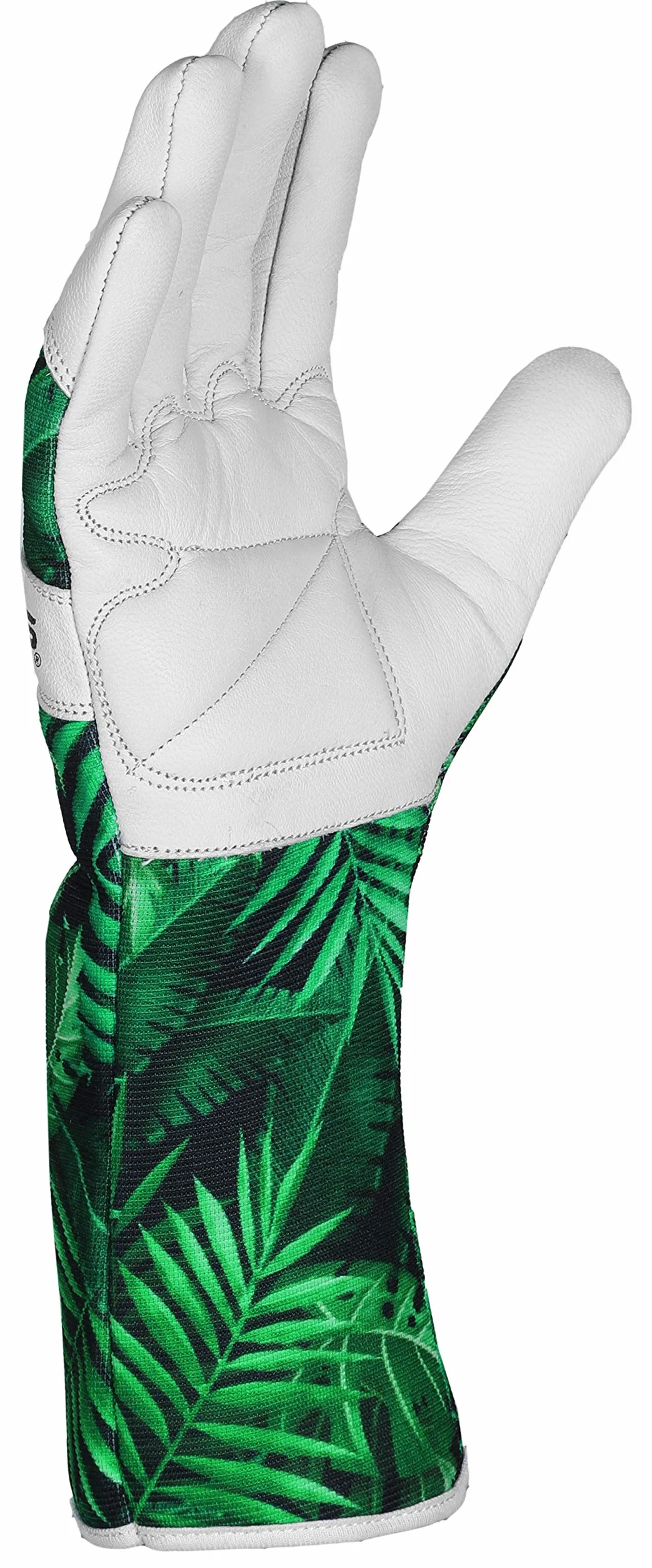 Guantes de Jardinería de Cuero Piel de Cabra Elastano Transpirable a Prueba de Espinas Protección Antebrazo Largo M