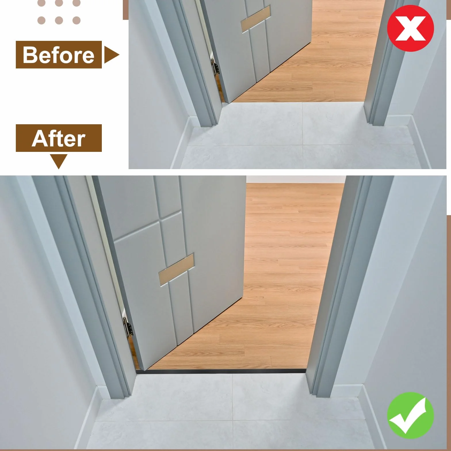 QUARKZMAN 4 Piezas 2.9 Pies X 0.47" T Moldura Tiras De Transición De Piso Aleación De Aluminio Para Unir Brechas De Laminado Baldosas Pisos Brechas Negro
