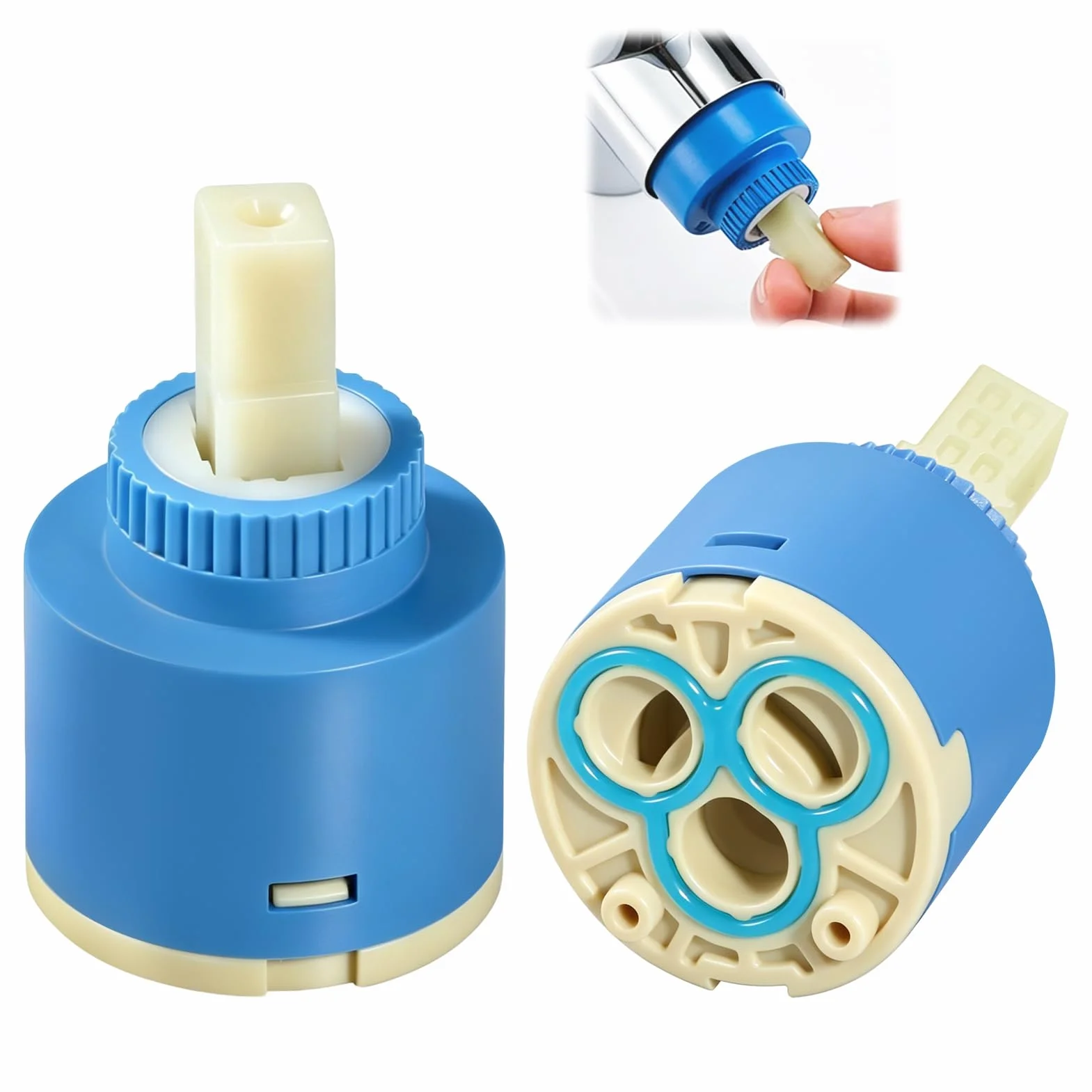 Cartucho Grifo Monomando 35mm 2 Piezas - Cartucho Cerámico de Repuesto para Blanco 121894, Válvula de Reparación para Cocina y Lavabo