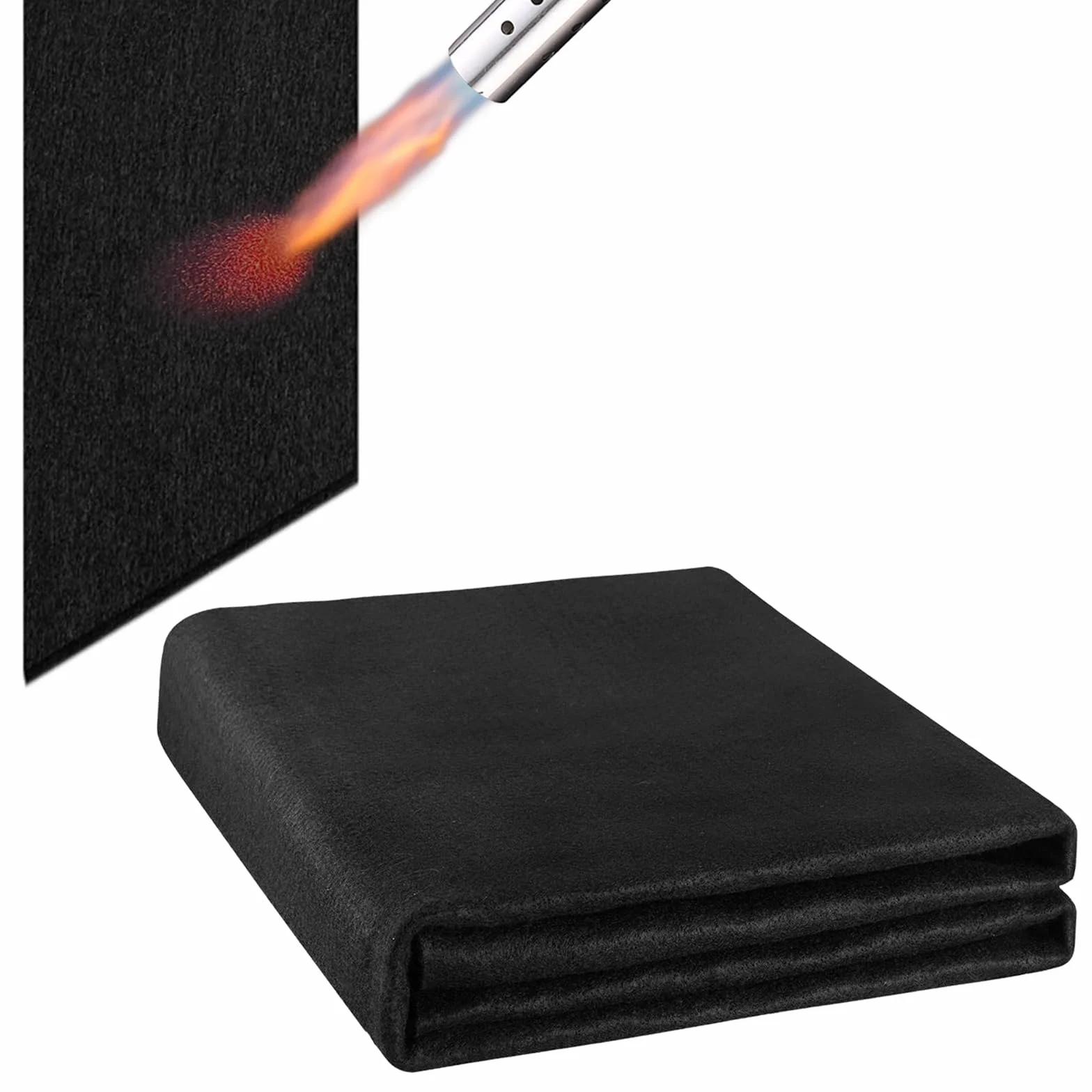 Base ignífuga de 100 x 100 cm, 3 mm de grosor, fieltro de carbono, resistente al calor hasta 982 °C, esterilla ignífuga para barbacoa, soldadura, brasero, chimenea, césped, camping