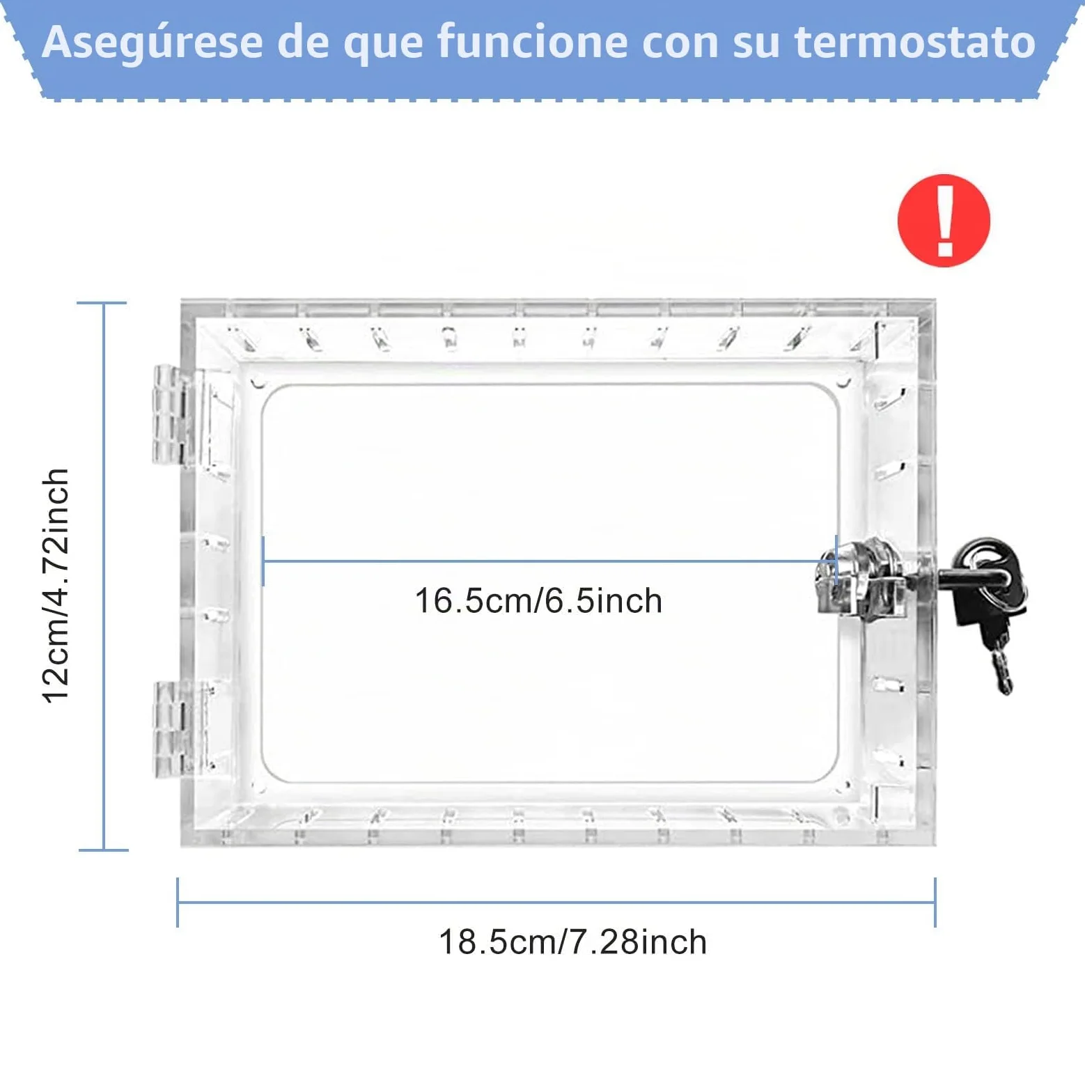 Termostato Guard, Caja de Bloqueo de Termostato, con Cerradura y Llave, Cubierta Termostática, Funda Transparente para el Hogar, Dormitorio