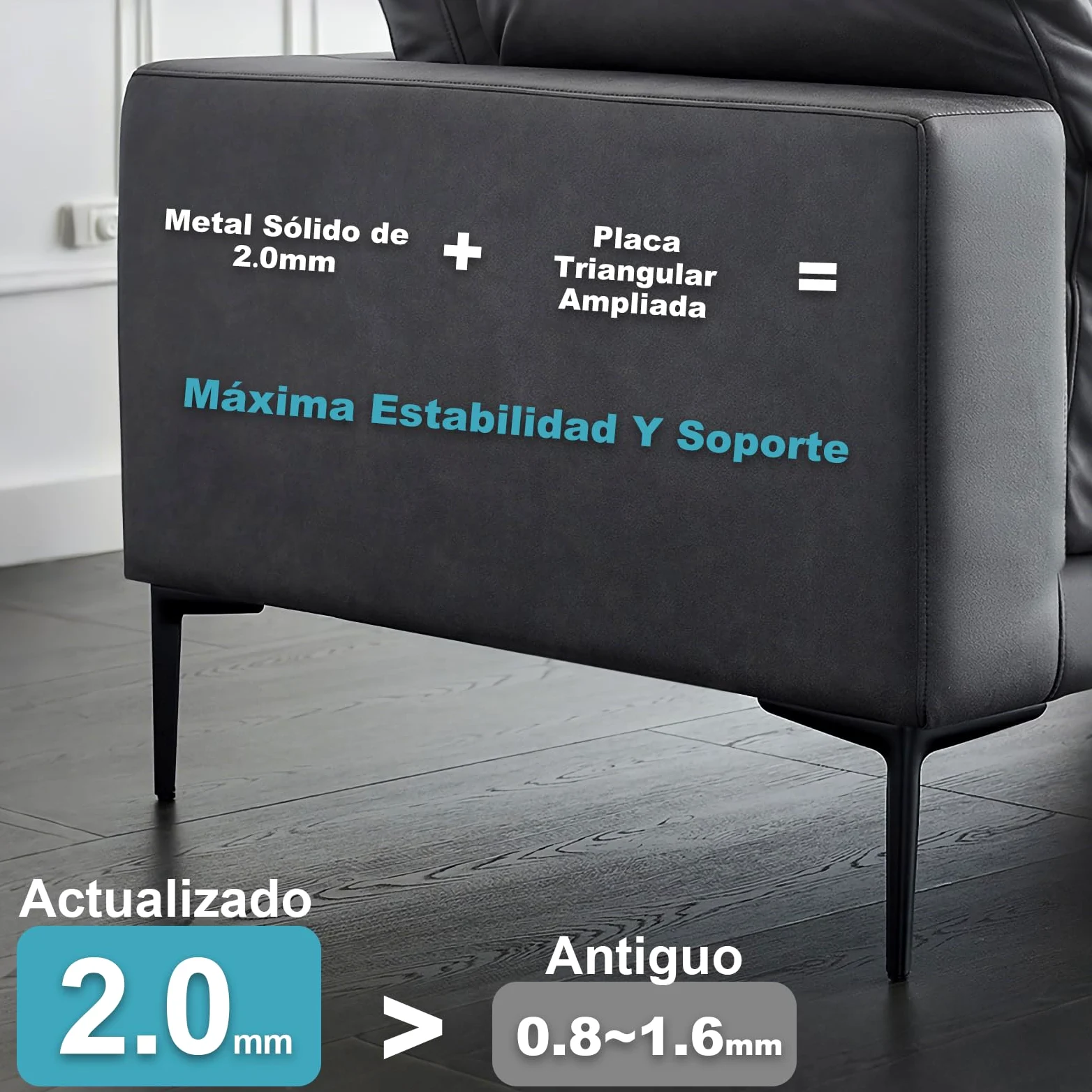 Patas de Mueble 18 cm, Patas de Metal para Muebles Juego de 4 | Patas Cortas Modernas Negras DIY, Soporte Resistente, Reemplazo para Armario, Cómoda, Aparador, Mesita de Noche, Sofá