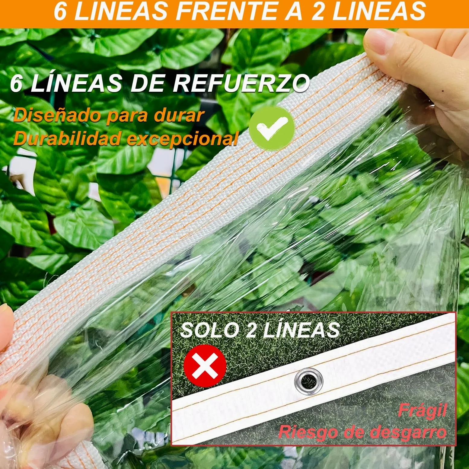 BeGrit Lona Transparente con Ojales Lona Impermeable con Cuerda Lona Protectora de PVC para balcón jardín Exterior Invernadero Terraza Plantas Muebles Pérgola 2x2m