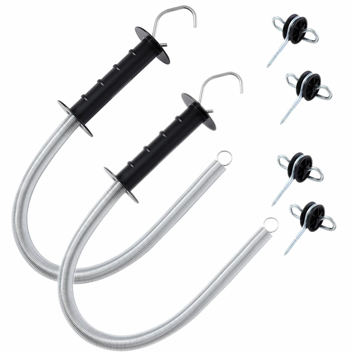 KATSU 2X Kit para Puerta de Valla Eléctrica con Tensión de Valla y Aisladores de Manija de Puerta de Doble Gancho para Puertas de Pasto de Cercado de Guardián de Campo 667313