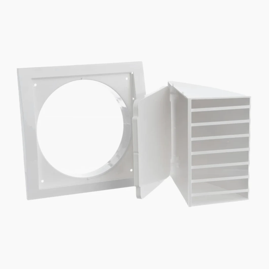 Ø 150mm Rejilla de Ventilación con Protección contra Lluvia y Viento y Válvula de Retención - Plástico ABS Blanco