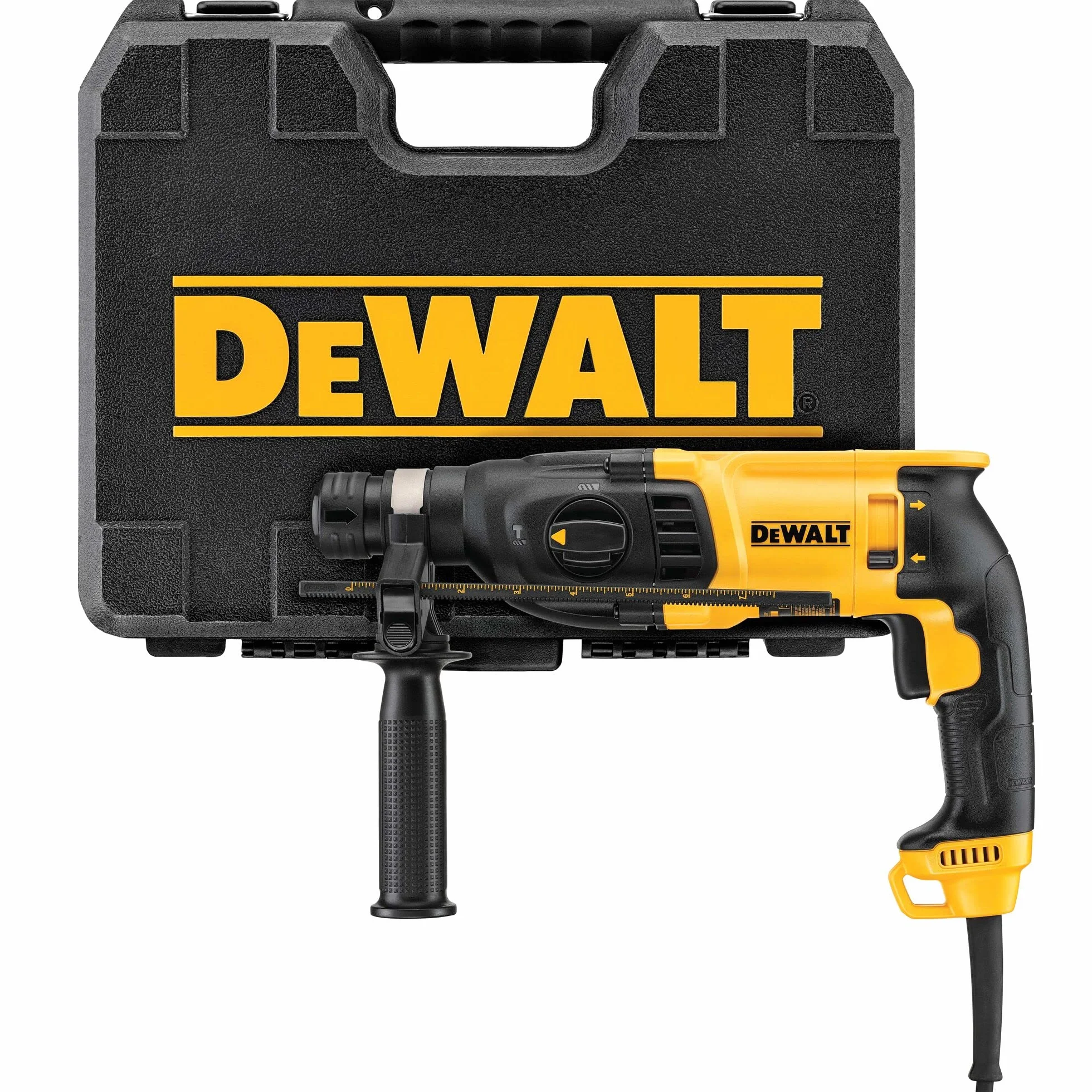 DEWALT D25133K-QS - Martillo Ligero Combinado 800 W 2.6J SDS-Plus, 3 modos, Empuñadura lateral multiposición, Tope de profundidad, Maletín de transporte TSTAK