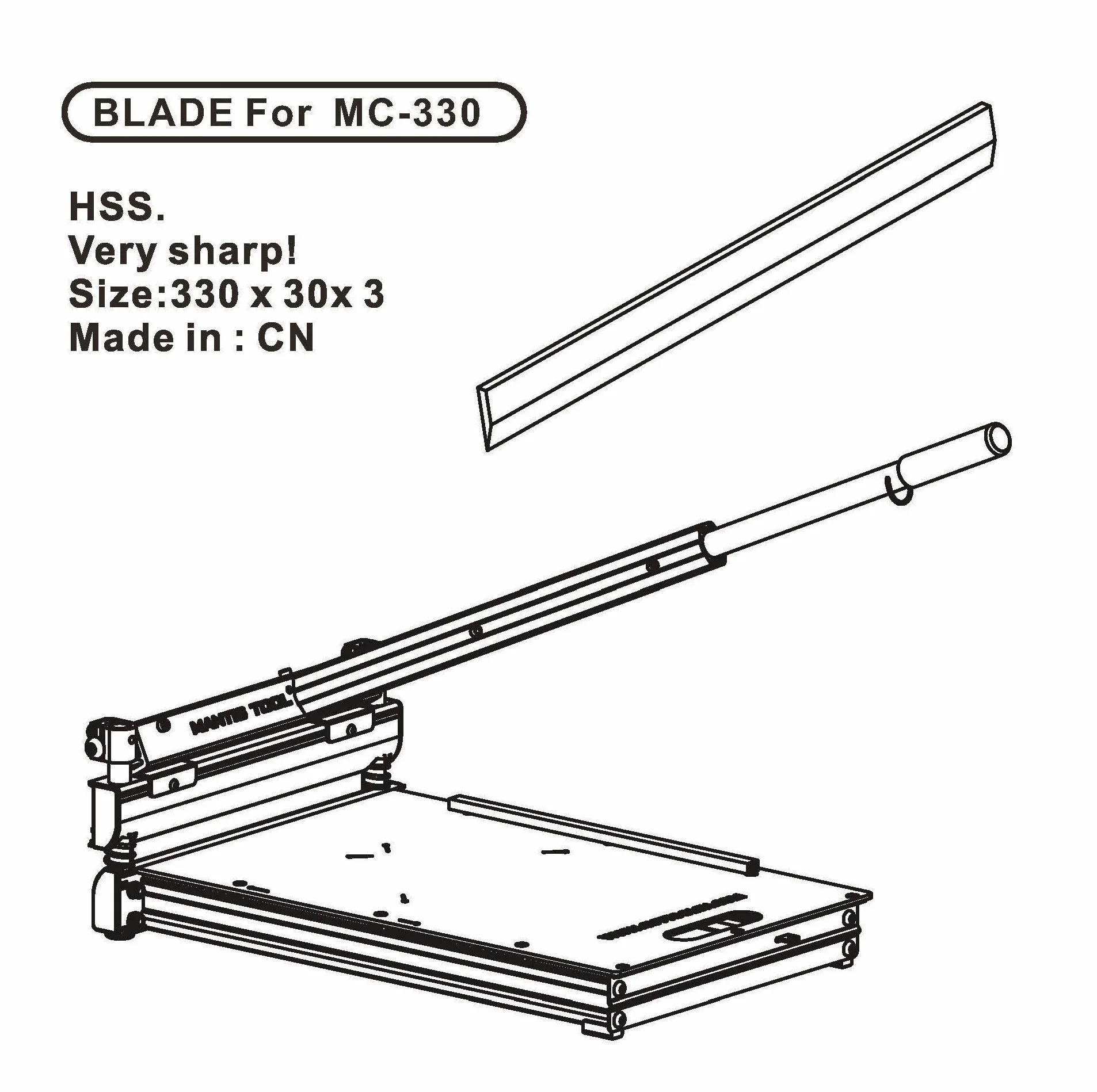 Hoja de repuesto de 13 pulgadas MC-330RB; para cortador de suelo laminado de 13 pulgadas MC-330 y TC-330 y ME-330