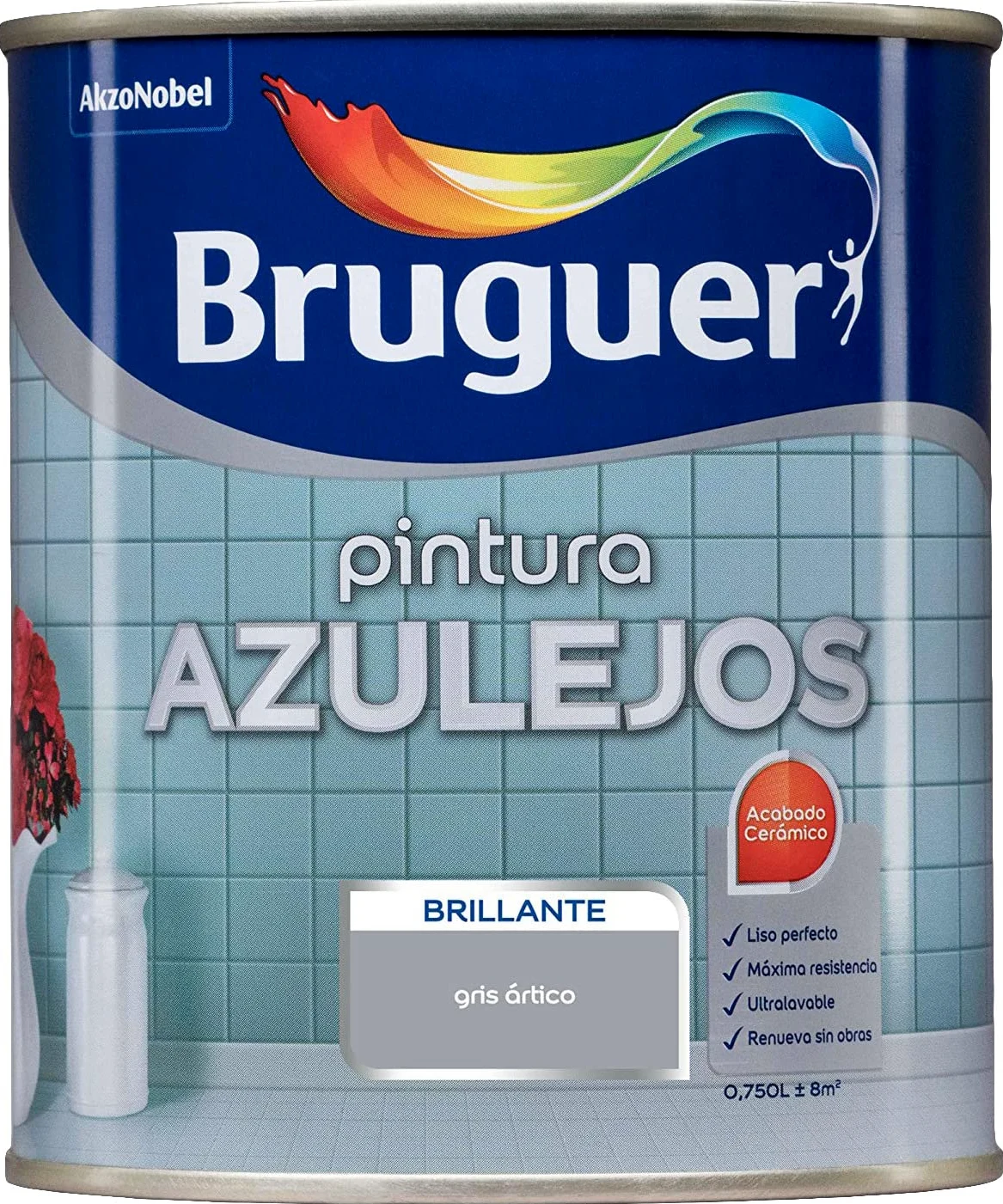Bruguer Esmalte para Azulejos Brillante Gris Ártico 750 ml
