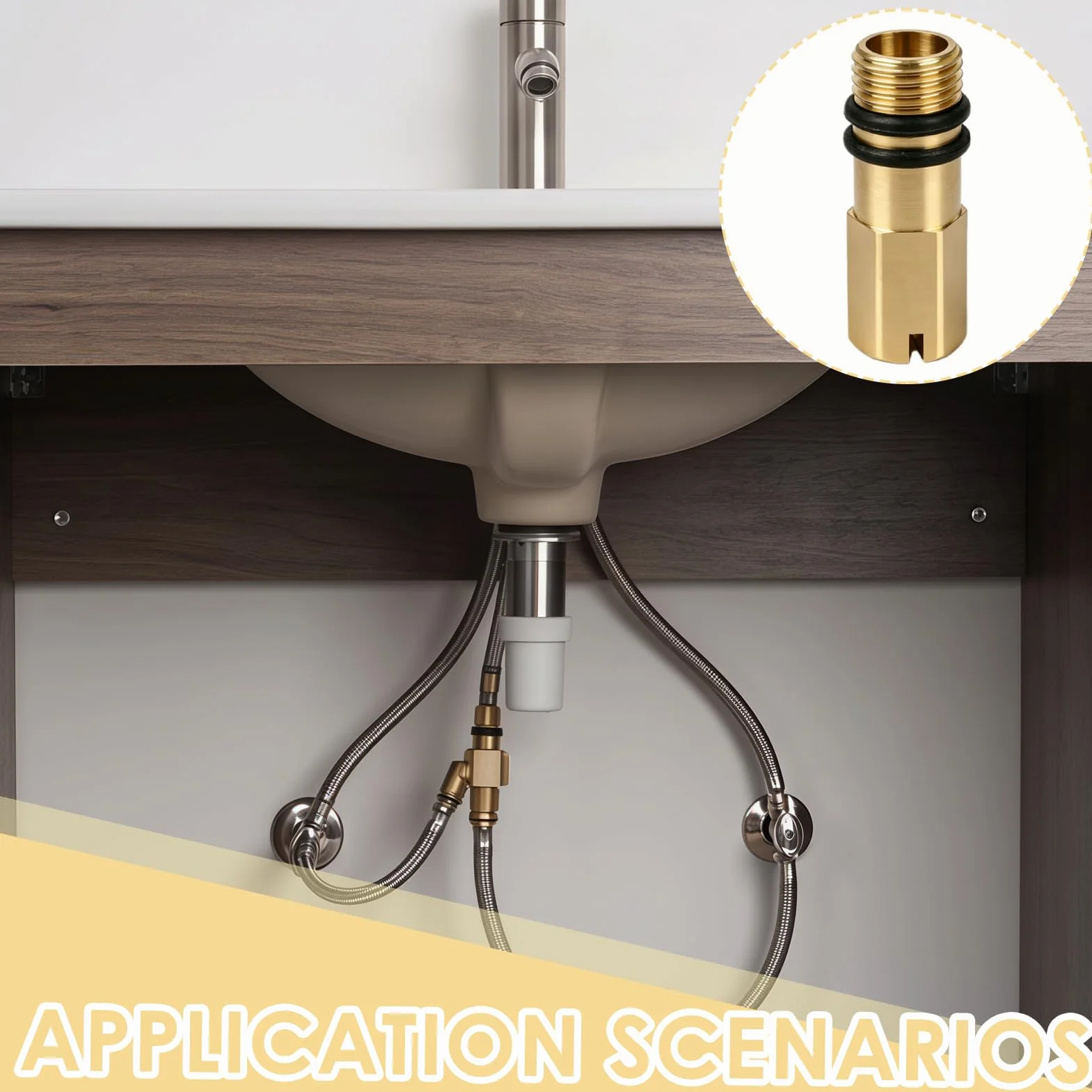 2 Tapones Ciegos de Latón M10 - Tappón Impermeable para Conexiones de Agua Fría y Caliente, tapón ciego grifo,Compatible con Grifos de Cocina y Baño (Rosca de 10 mm)