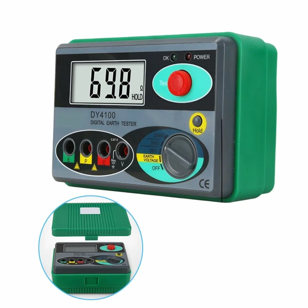 Medidor digital de resistencia a tierra megohmímetro DY4100 pantalla grande HD medición rápida protección seguridad