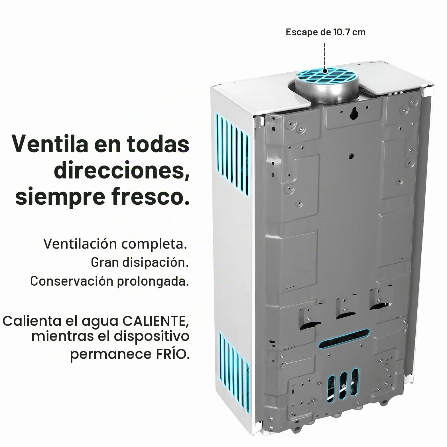 Xverycan Calentador de Agua Butano 12 LPM 24 KW Termo de Gas GLP Doble Encendido Baja Presión