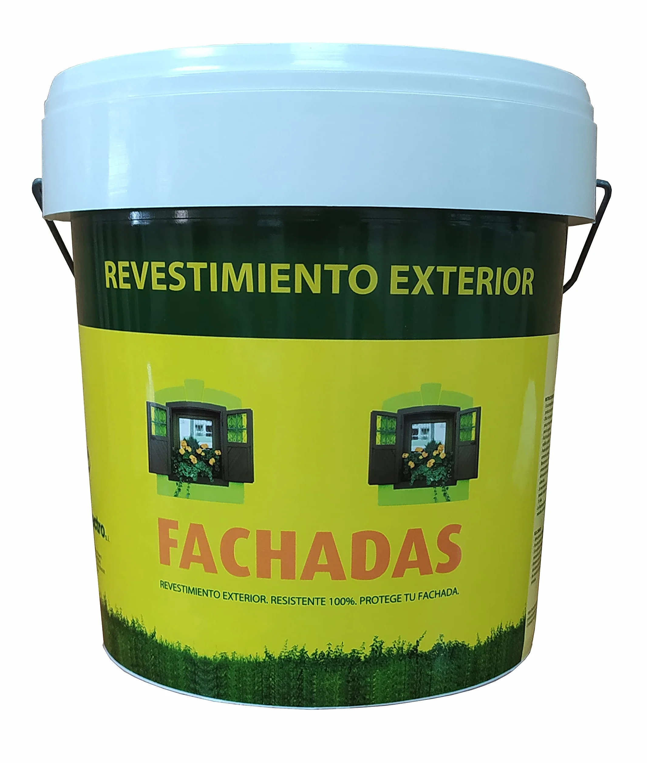 PECTRO Pintura Exterior Fachadas Blanca Pintura Antihumedad | Revestimiento Exterior Impermeable Color Blanco (5 KG)