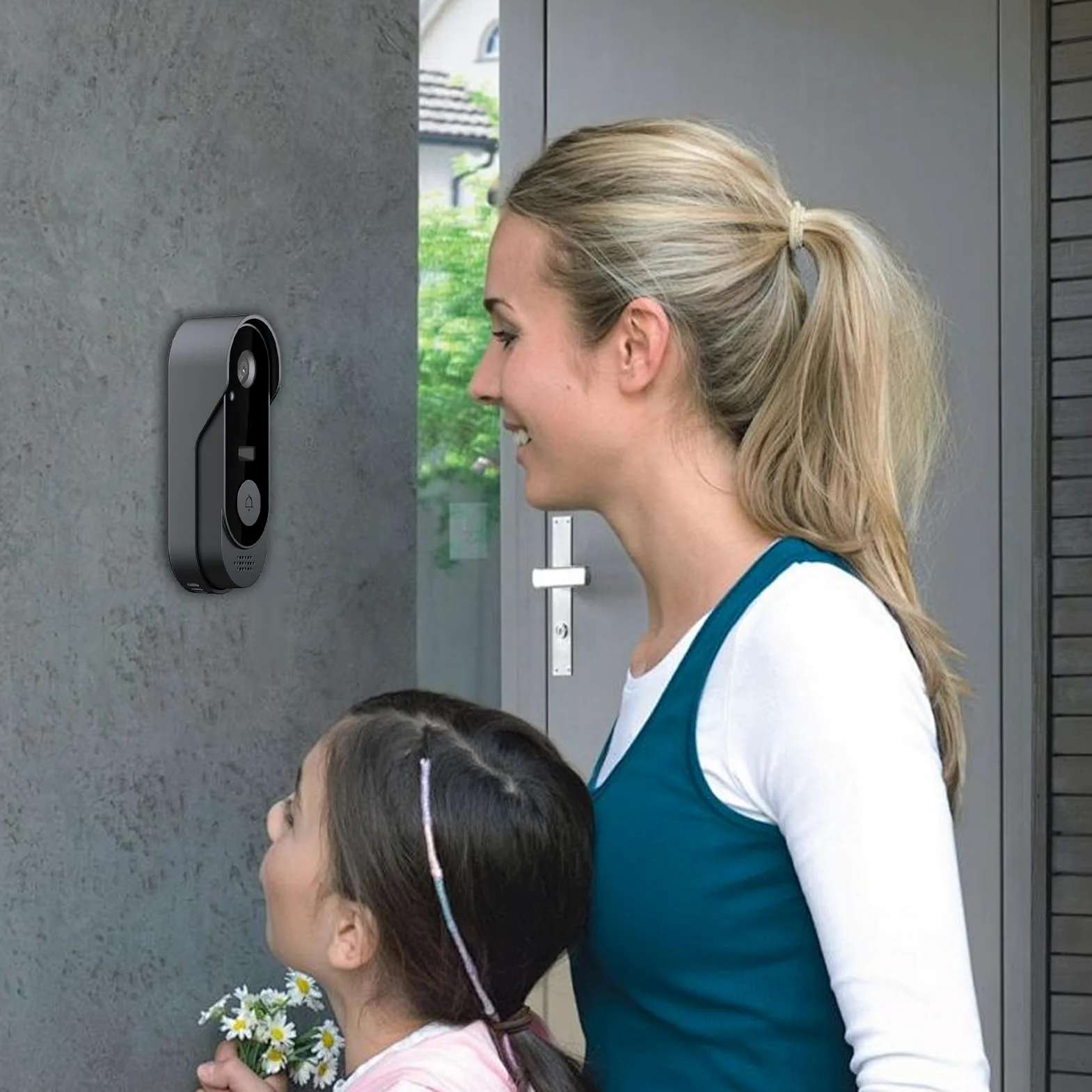 Timbre inalámbrico con cámara, cámara de video inalámbrica, detección de movimiento, monitor de seguridad para el hogar, conversación bidireccional, para interiores y exteriores, trabajo remoto tardío