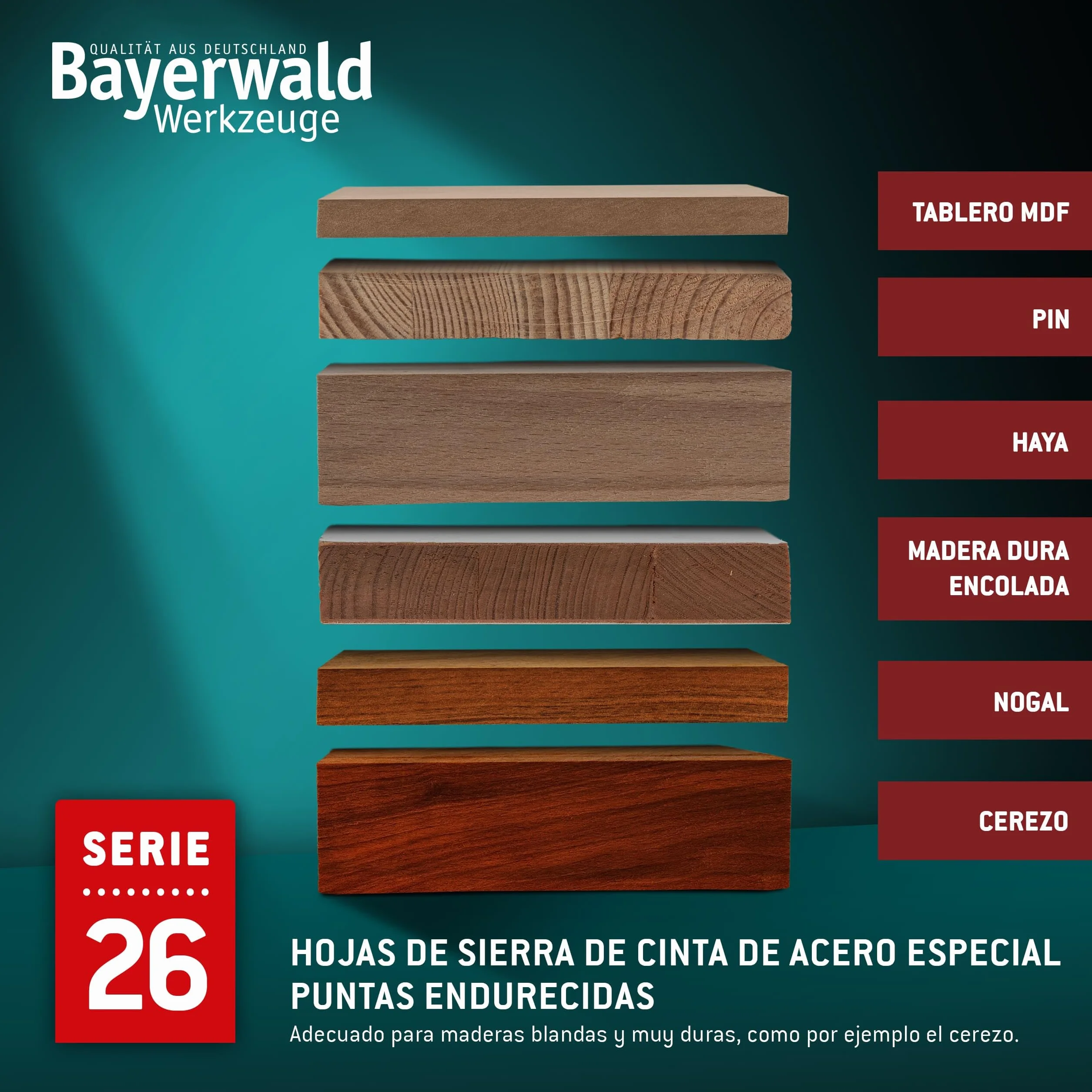 Bayerwald puntas de dientes especiales de acero endurecido, hoja de sierra de cinta, 1400 x 6 x 0,4 x 4, adecuada para todos los tipos comunes de madera, cinta de sierra, adecuada para Einhell y mucho