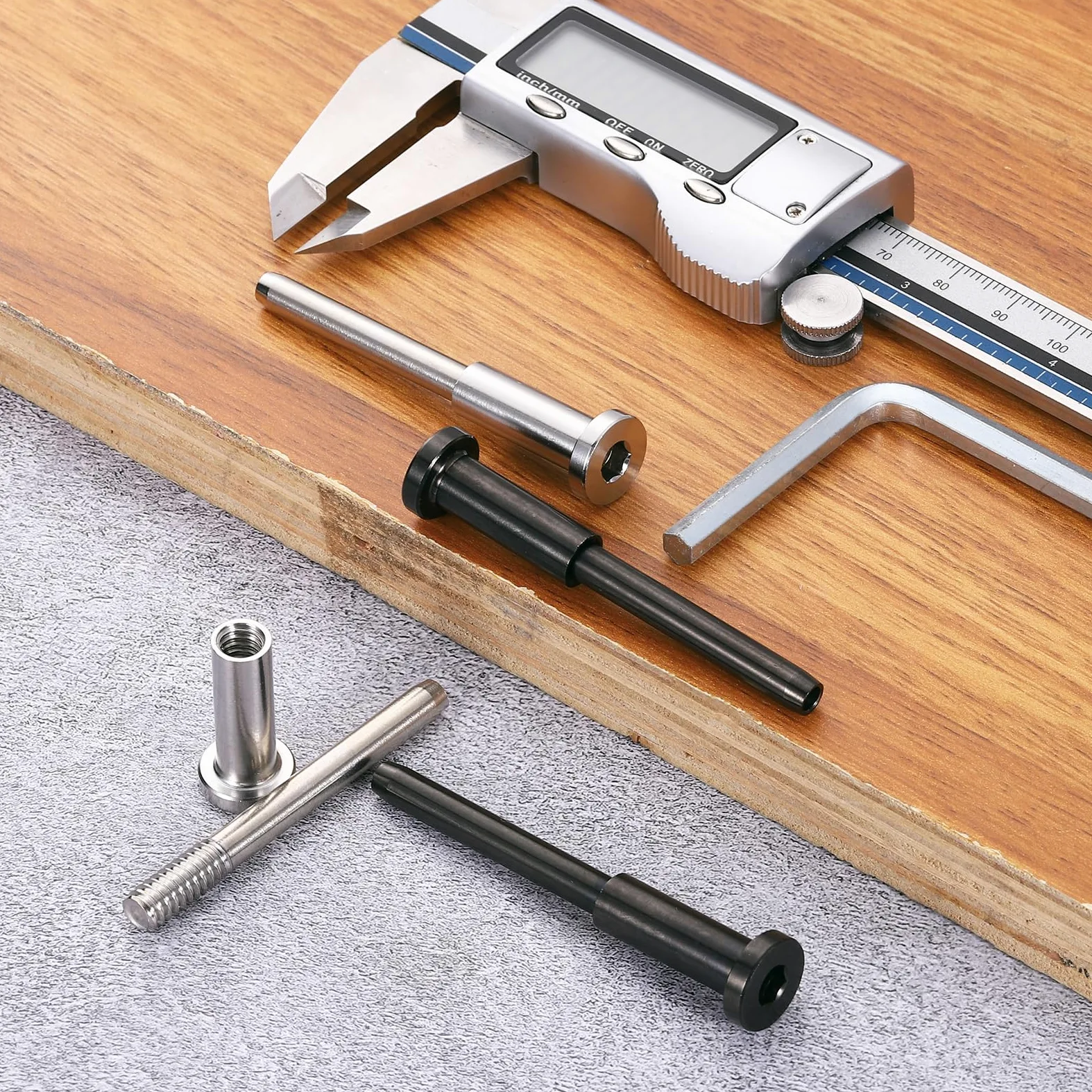QUARKZMAN 10 Pz Kit Barandilla Cable Invisible, Receptor Invisible Y Tensor Con Extremo Espárrago 1/8" Acero Inoxidable 316 Para Barandillas Terraza, Escaleras, Postes Madera O Metal, Plata