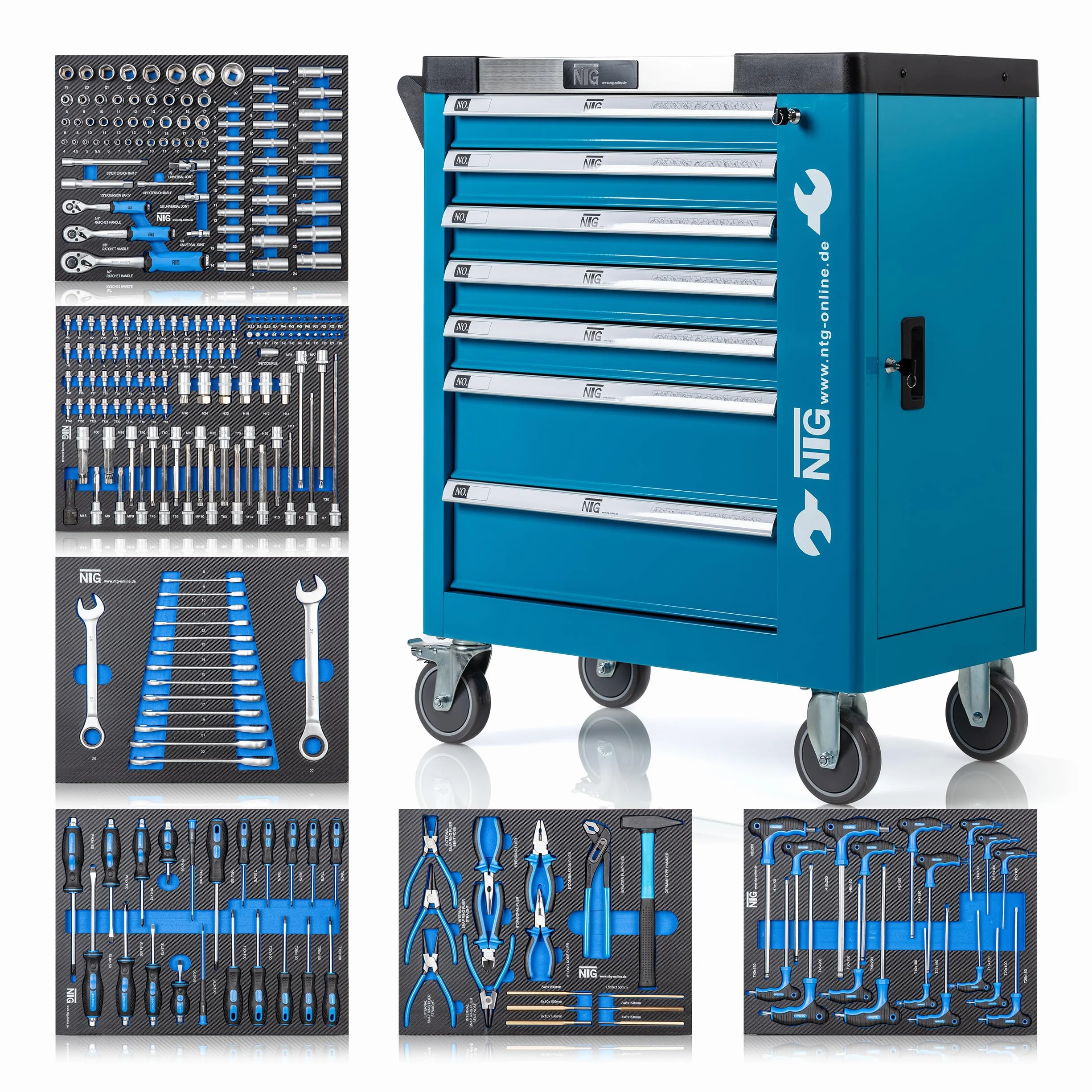 Carro de herramientas 247 piezas para taller