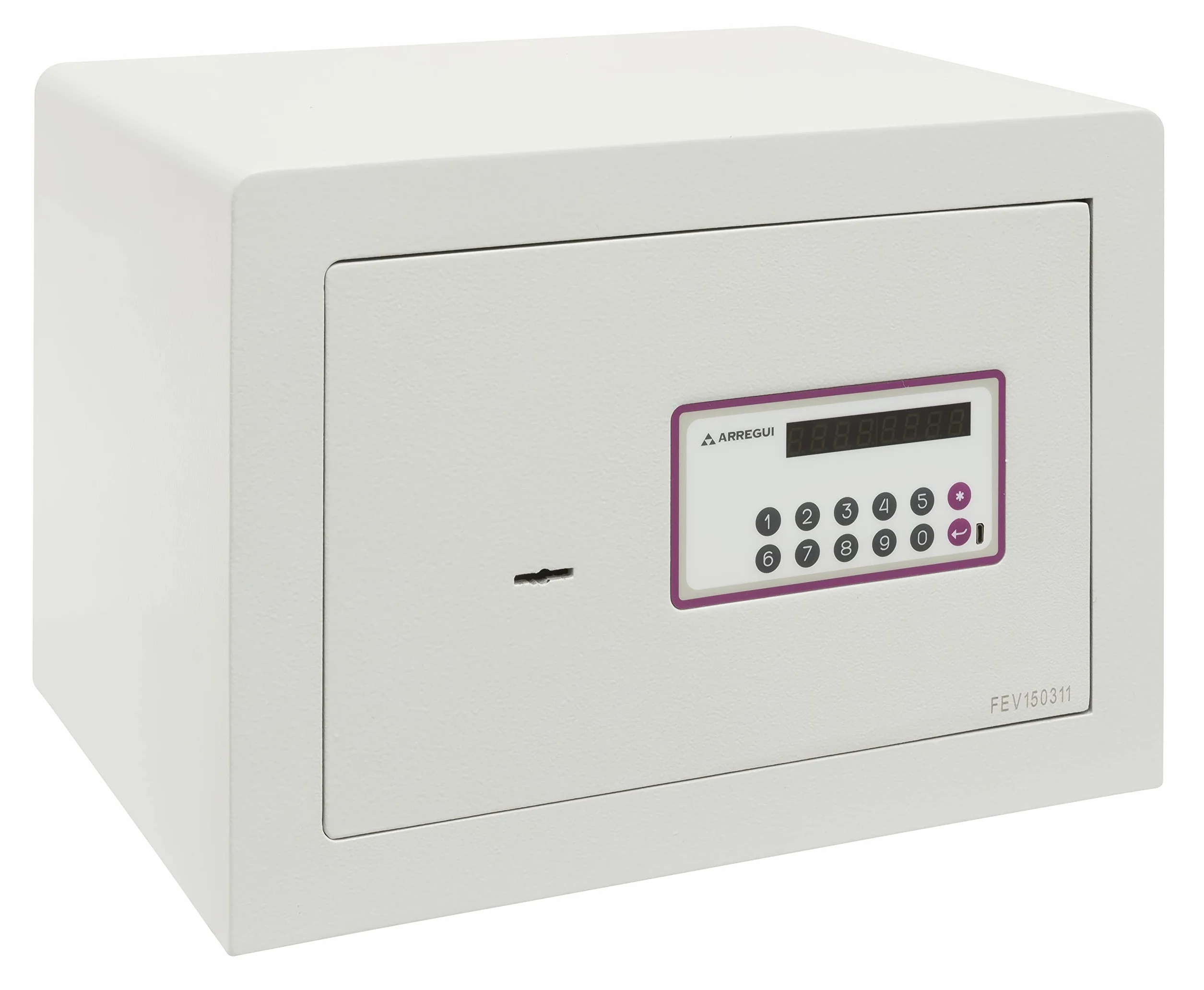 ARREGUI Forma Evolution 150040 Caja fuerte con llave y codigo, facil de usar | Caja de seguridad, apertura con teclado y llave | Caja fuerte electronica para casa, doble seguridad | 27x38,5x30cm | 25L