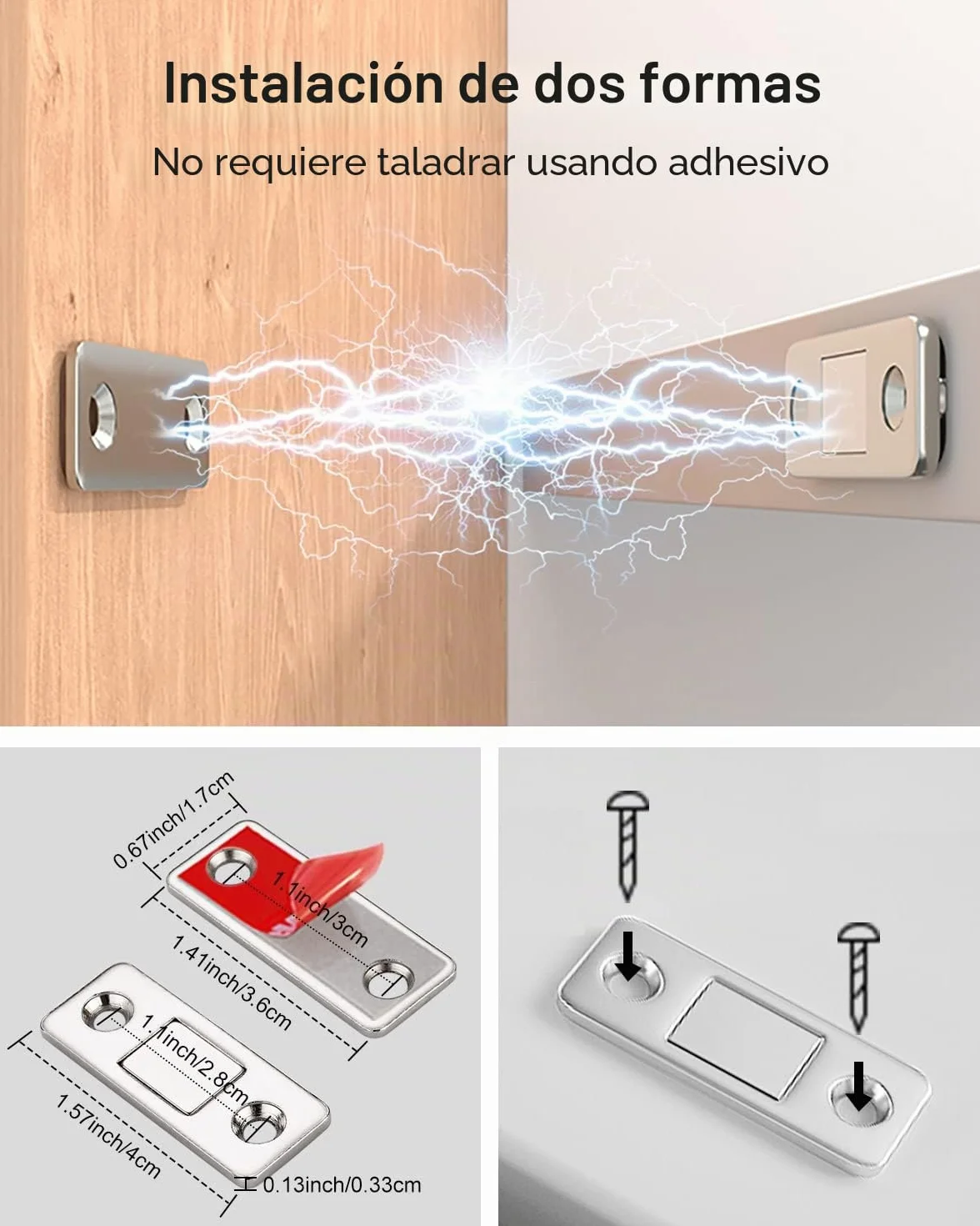 Iman Puertas Armario Jiayi 2 Pcs Cierre Magnetico Ultra-fino Pestillo Puerta Corredera Armario, Iman Adhesivo de Cocina Mueble Cierre Cajones Alacena Clausura