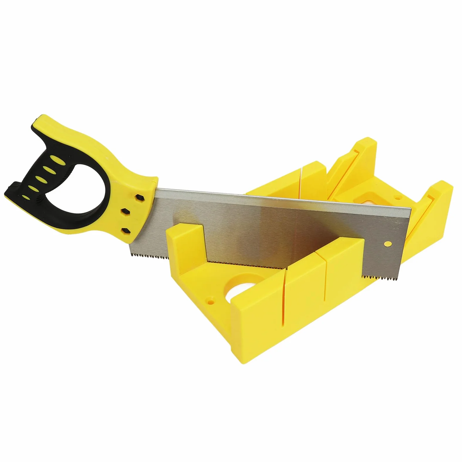 Sierra Ingletadora Multiángulo con Portátil y Ranuras Angulares para un Corte Preciso Caja de Ingletes de Plástico de 12 Pulgadas Ideal para Proyectos de Bricolaje