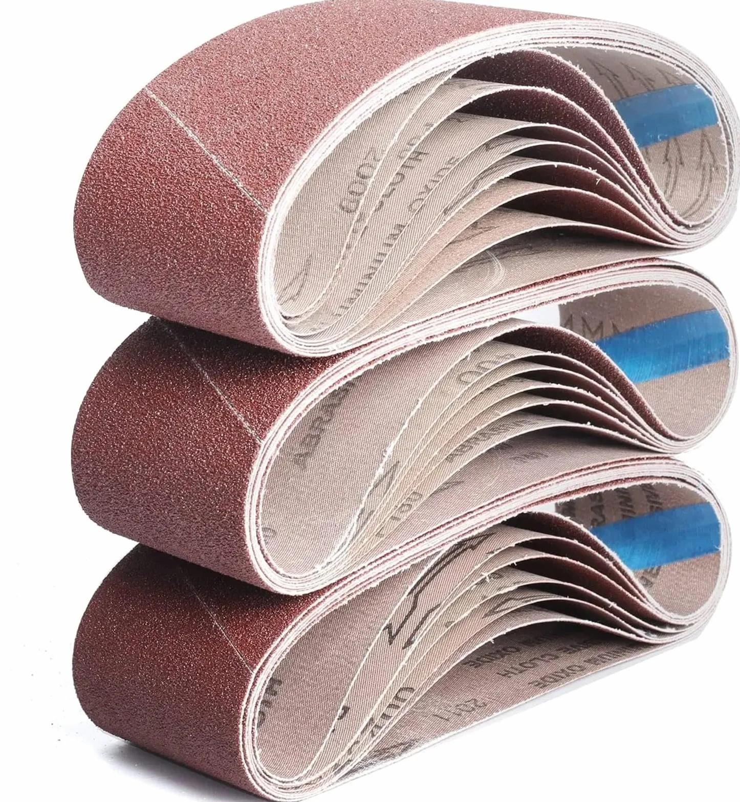 Papel for lijadora de banda, banda de lijado, 10 bandas de lijado de 100 x 610 mm, grano 40-400, bandas abrasivas for lijadora, pulido de madera y metal.(180)