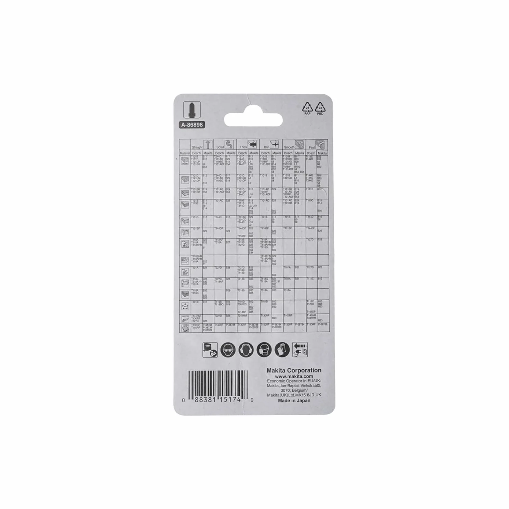 Makita Juego de hojas de sierra de calar A-86898 B10S B13 B16 B22 B23