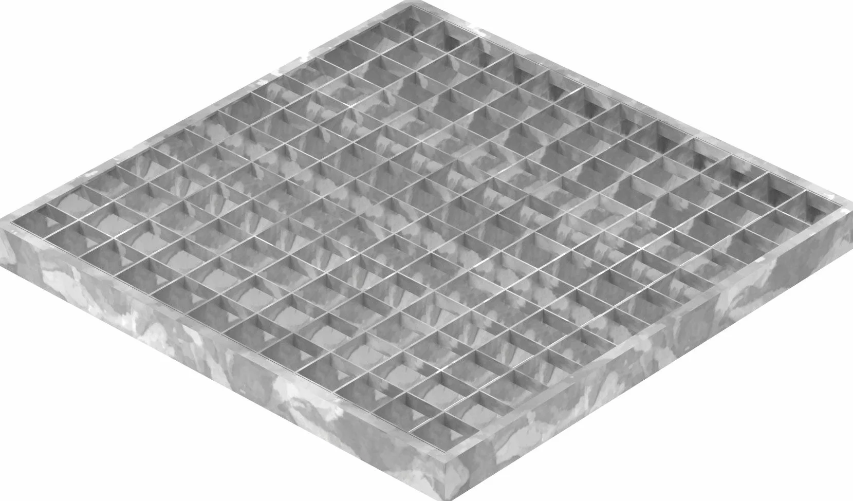 Fenau | Garaje piso Rejilla de acero Dimensiones: 390 x 390 x 30 mm - MW: 30 mm / 30 mm (galvanizado en caliente) (Apto para marco: Fenau 400 x 400 x 33 mm)