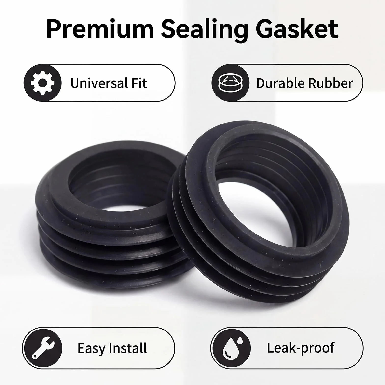 Conector de Tubo de Desagüe para Inodoro Manguito de Goma 60 mm 36-45 mm 25 mm