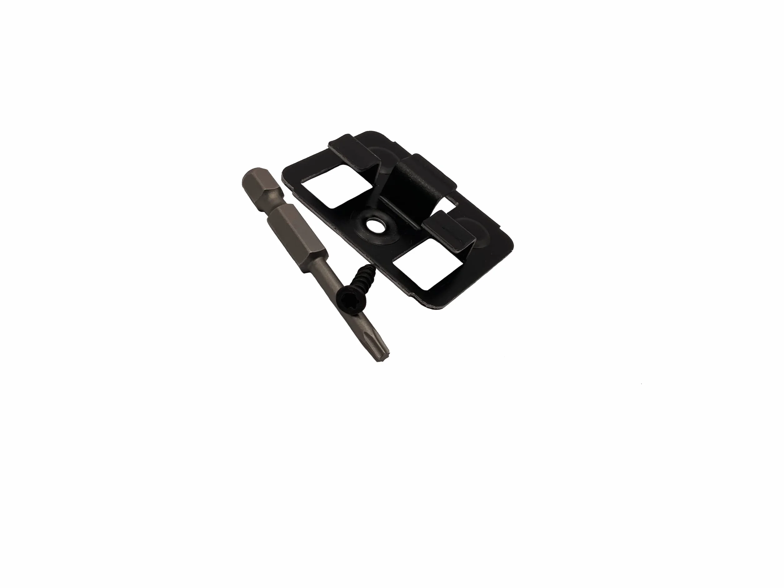 FRÜH Clips de WPC de 10 mm, clips invisibles para terraza, acero negro, para tablones WPC/BPC, 50 unidades (acero galvanizado)