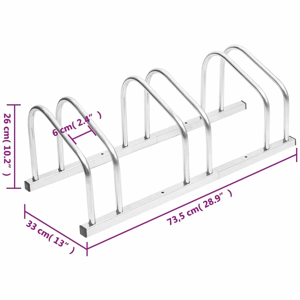 vidaXL Bicicletero para 3 Bicicletas Acero galvanizado, Soporte portabicicletas