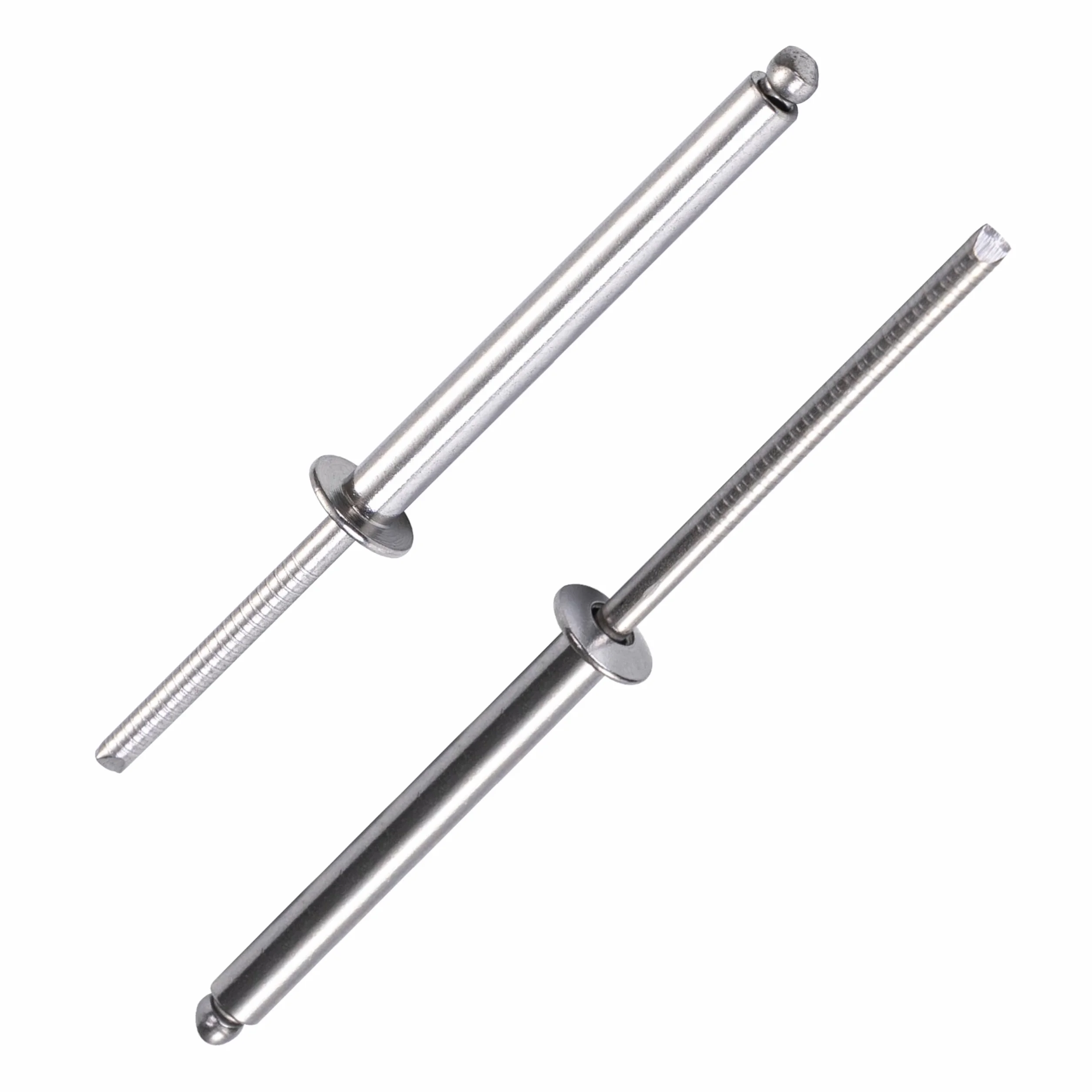 30 piezas de remaches ciegos de acero inoxidable extra largos, remaches divididos de eje largo, longitud extendida, resistentes a la corrosión, alta resistencia a la tracción y al