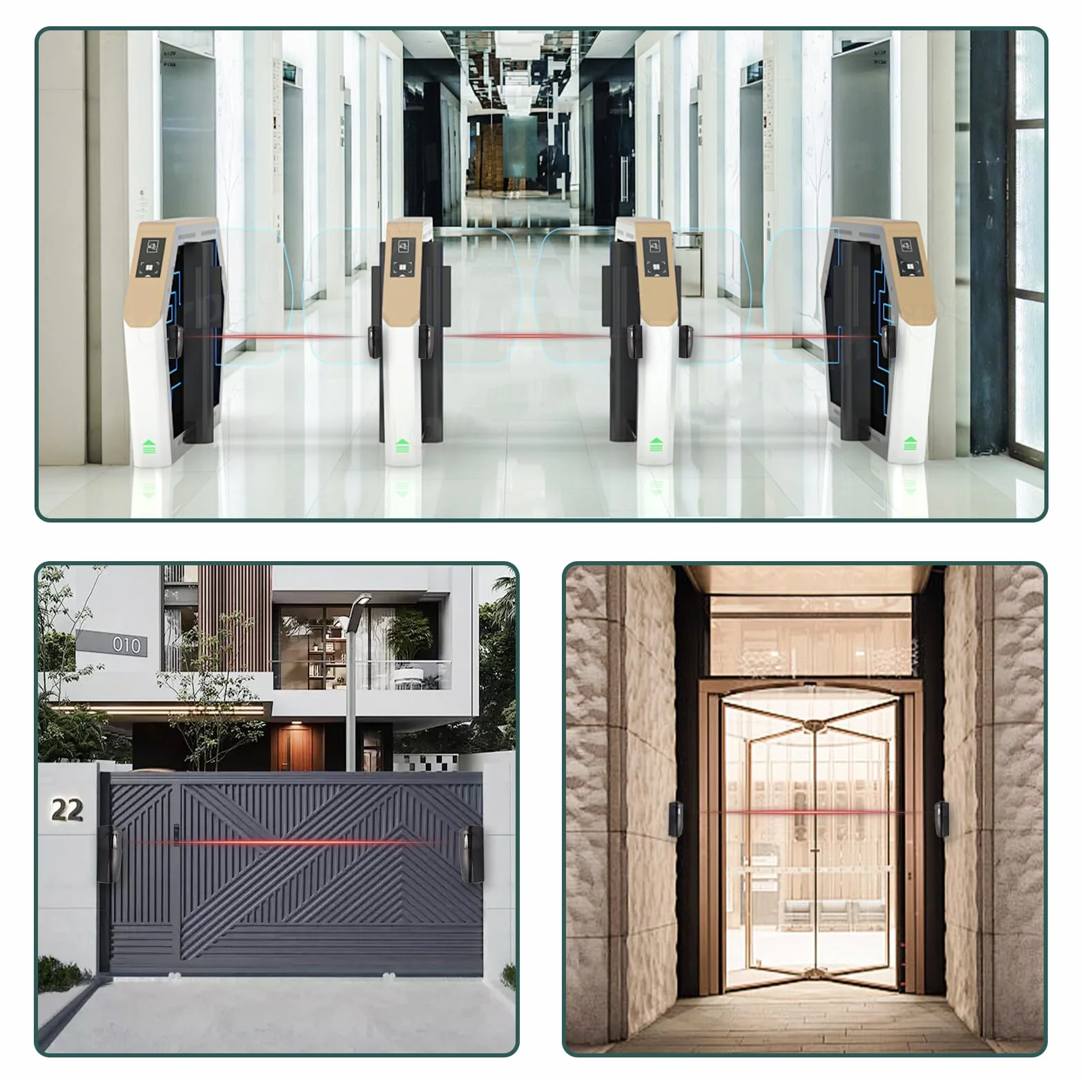 Fotocélulas Infrarrojos Universales, Fotocelula Sensor Puerta Garaje, para Automatización de Puertas y Cancelas de Garaje, Ajustables 180°, Protección IP55, con Filtro Solar, Compatible AC/DC 12-24V