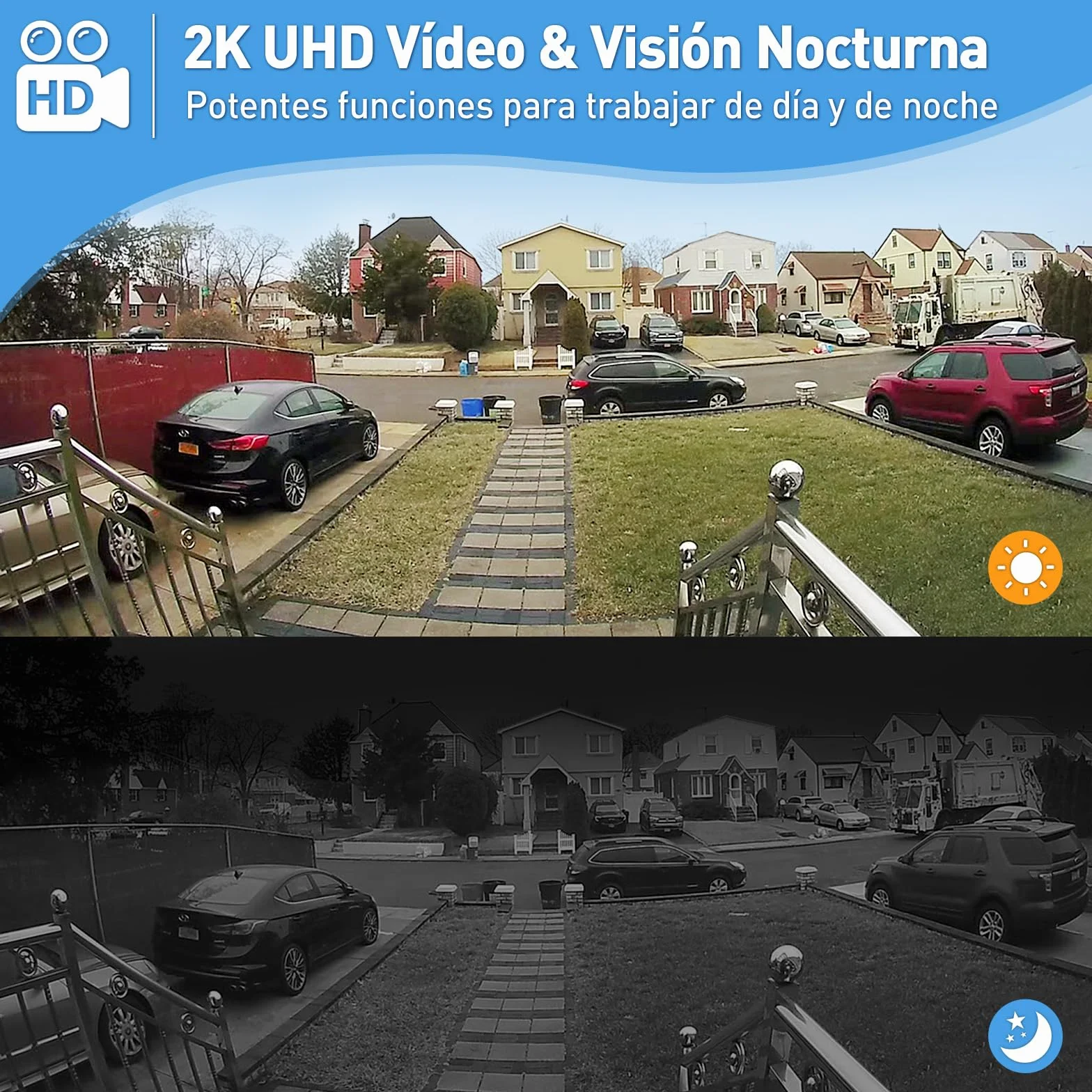 XTU Timbre Inalámbrico con Cámara, 2K HD WiFi Timbre Videoportero Exterior Impermeable con Soportes, Detección de Movimiento PIR, Visión Nocturna, Audio Bidireccional, Compatible con Alexa