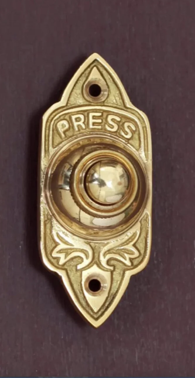 ACL - Timbre de puerta con cable de latón macizo - Timbre de puerta steampunk - Timbre de puerta estilo victoriano eduardiano - (75 mm)