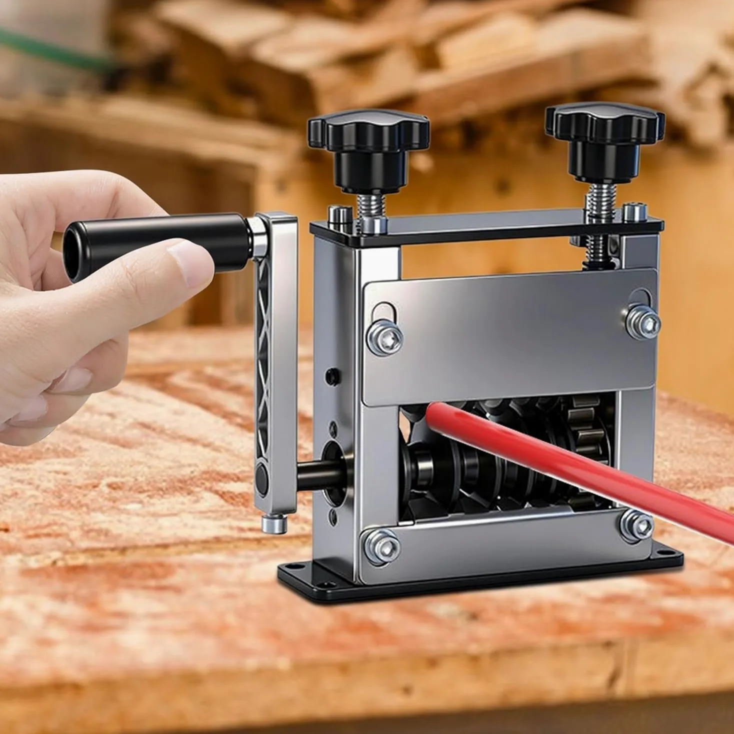 Máquina Peladora De Cables, Dispositivo De Precisión For Quitar Aislamiento, Con Pelacables Automático Ajustable Y De Cobre De 6 Orificios, For Mantenimiento Del Hogar, Uso Confiable Para(Silver)