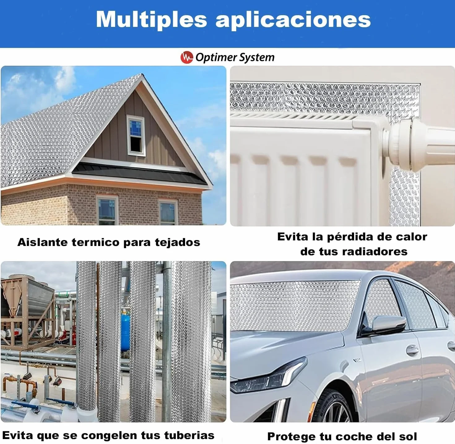 Aislante Térmico Multiusos 5x1.20m 6m² Rollo para Ventana, Pared, Suelo, Techo, Coche