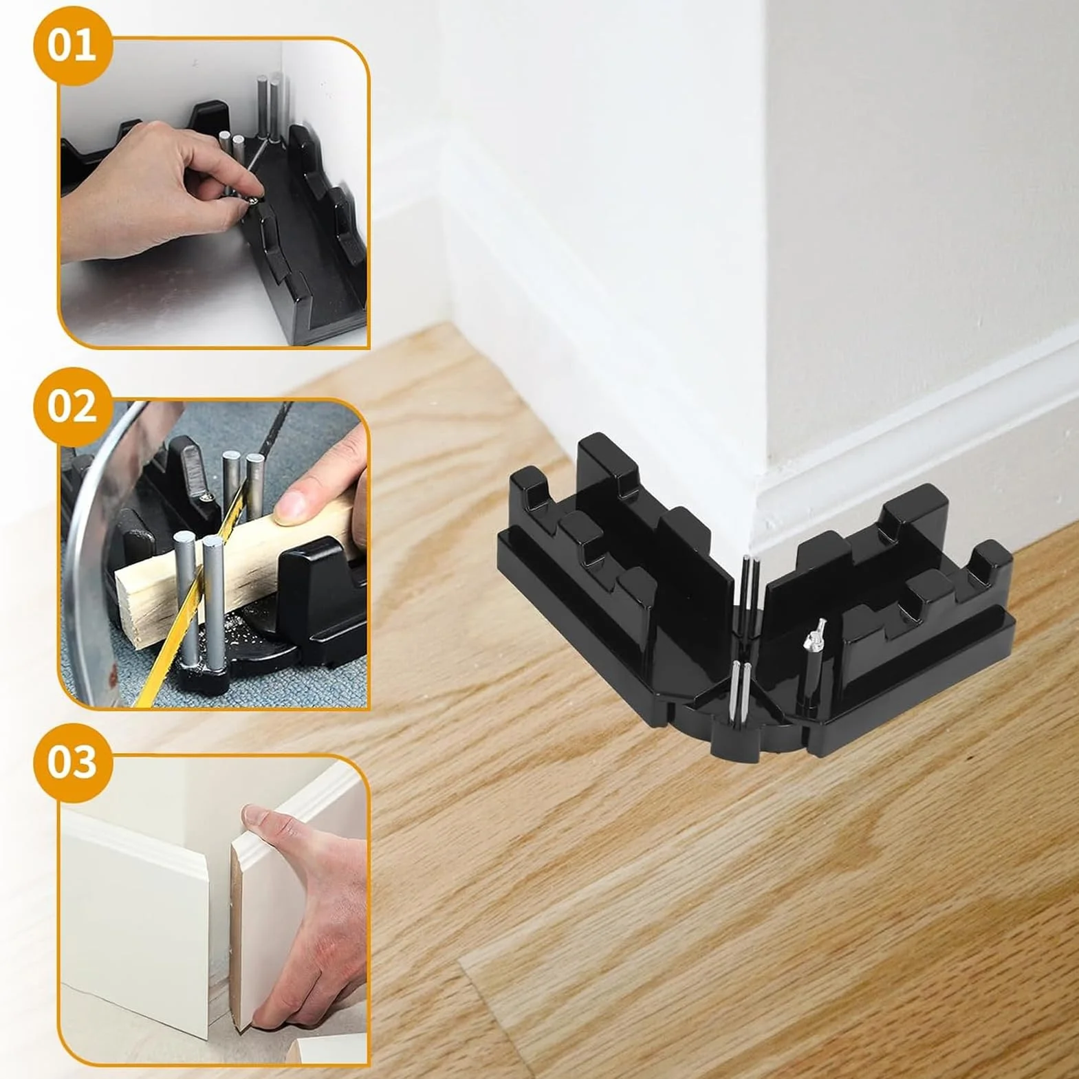 Herramienta de corte de esquinas Mitre 2 en 1, cortador de tuberías decorativas portátil para instalación de ingletes