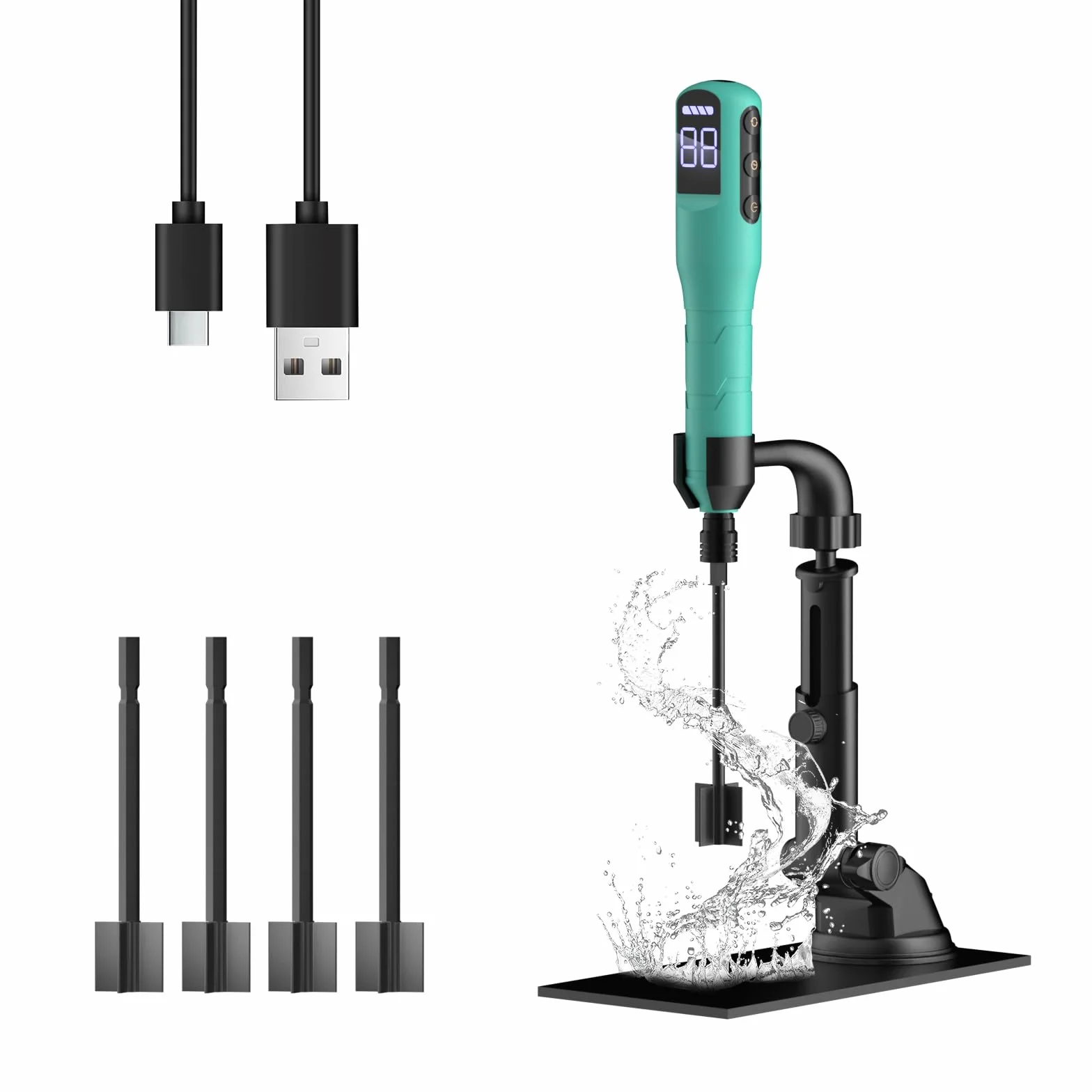 Mezclador de resina epoxi, agitador eléctrico de pintura y mezclador temporizado para resina epoxi, verde claro