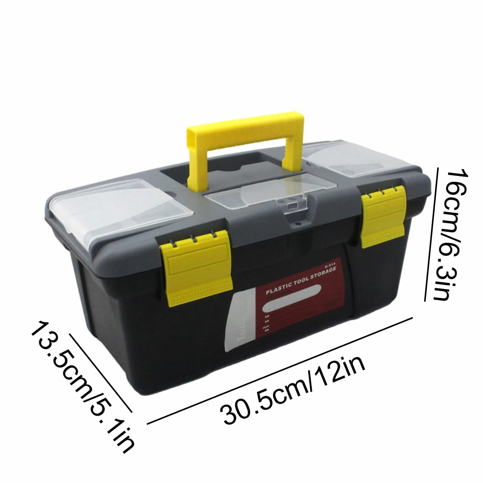 Caja de almacenamiento de herramientas, organizador de herramientas, organizador de doble capa, organizador de caja de almacenamiento con asa, organizador de herramientas para el hogar con gran