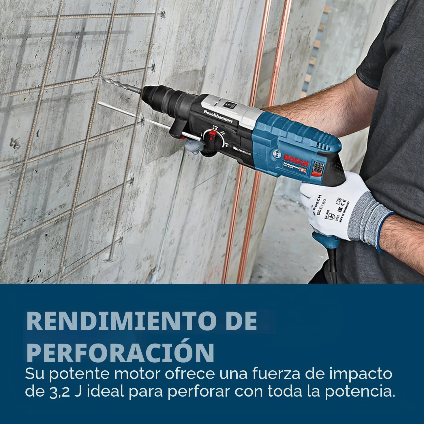 Bosch Professional martillo perforador GBH 2-28 F (potencia 880 W, Ø máx. de perforación en hormigón: 28 mm, incl. set de 6 cinceles, SDS plus, L-Case) - Set exclusivo de Amazon