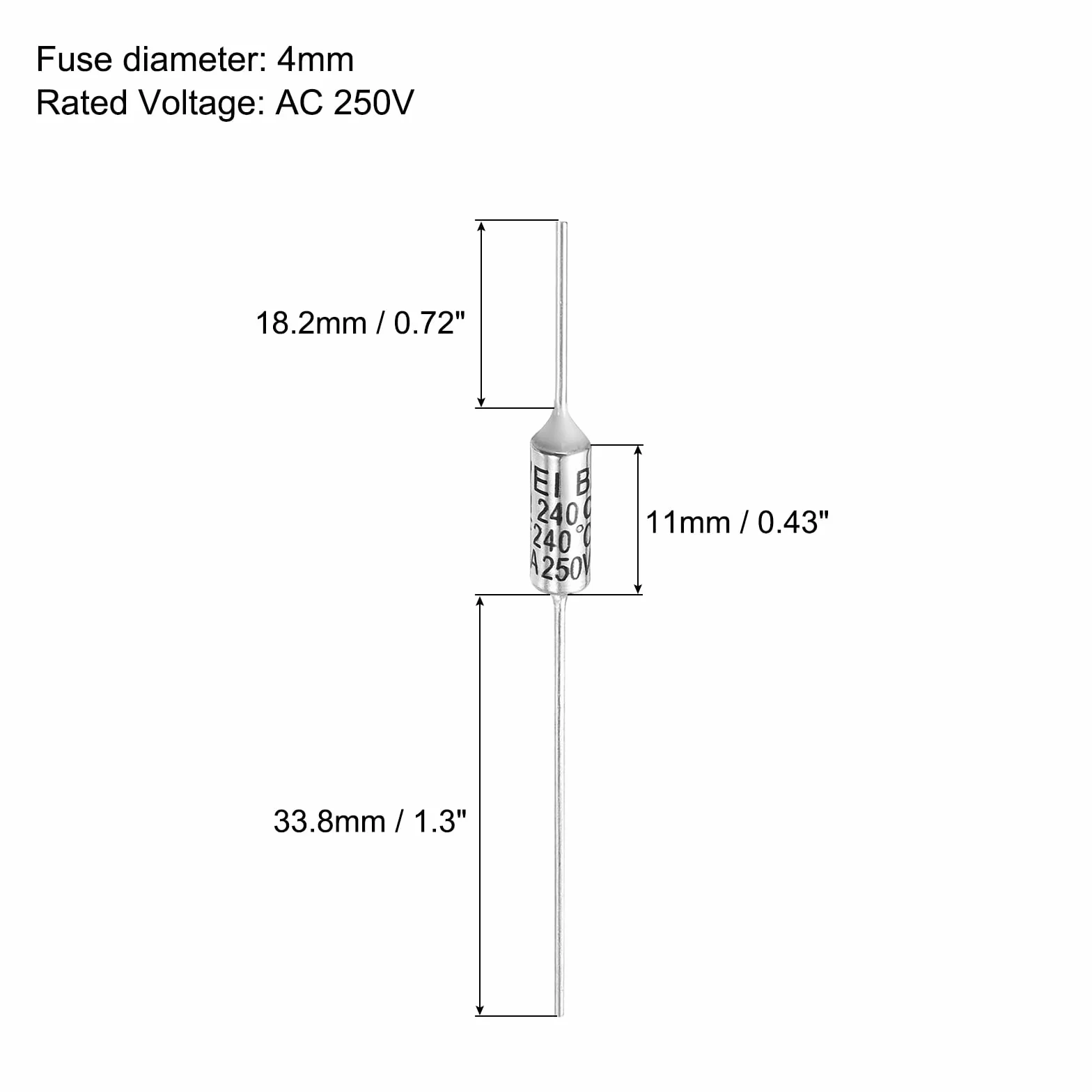 QUARKZMAN RY240 10 Piezas Fusible Térmico 240 °C 15A 250V de Corte para Motor Transformador