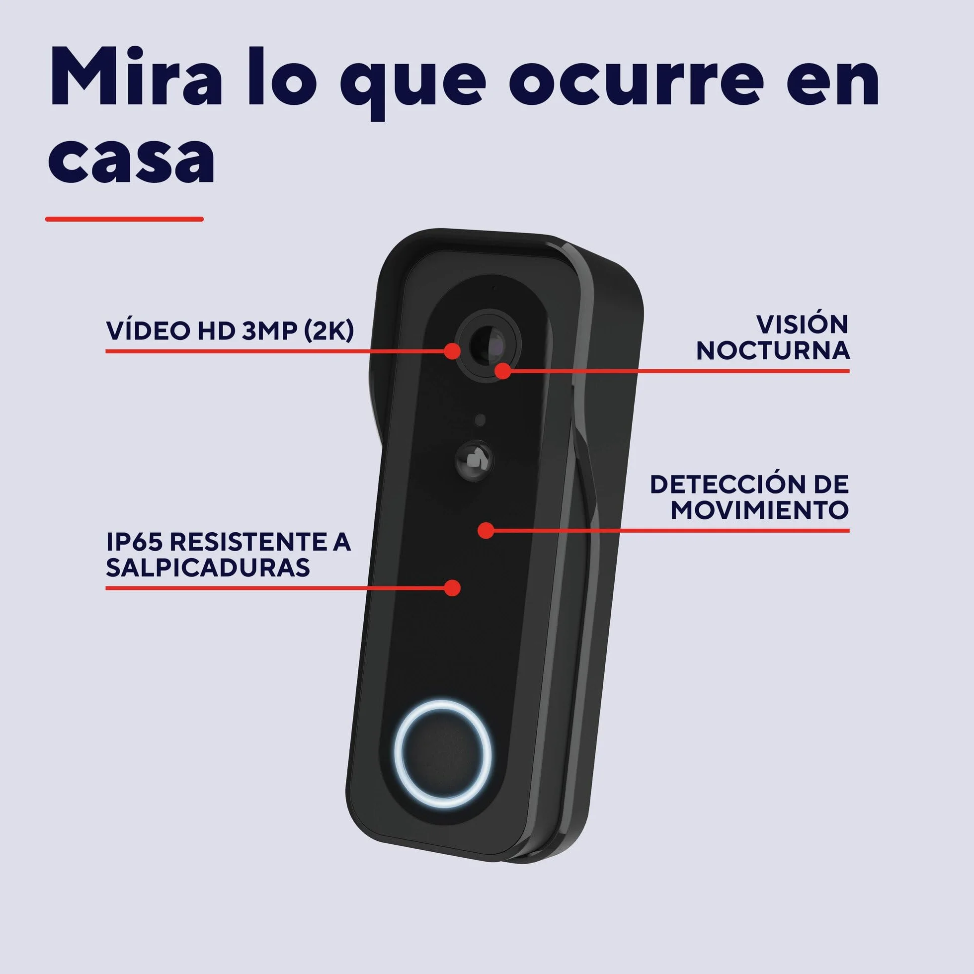 Trust Timbre Exterior Inalámbrico con Cámara 2K HD 3MP y Chime, 2.4GHz WiFi, Audio Bidireccional, Detección de Personas, Impermeable, Visión Nocturna, Control vía App, con Timbre Inalámbrico, Negro