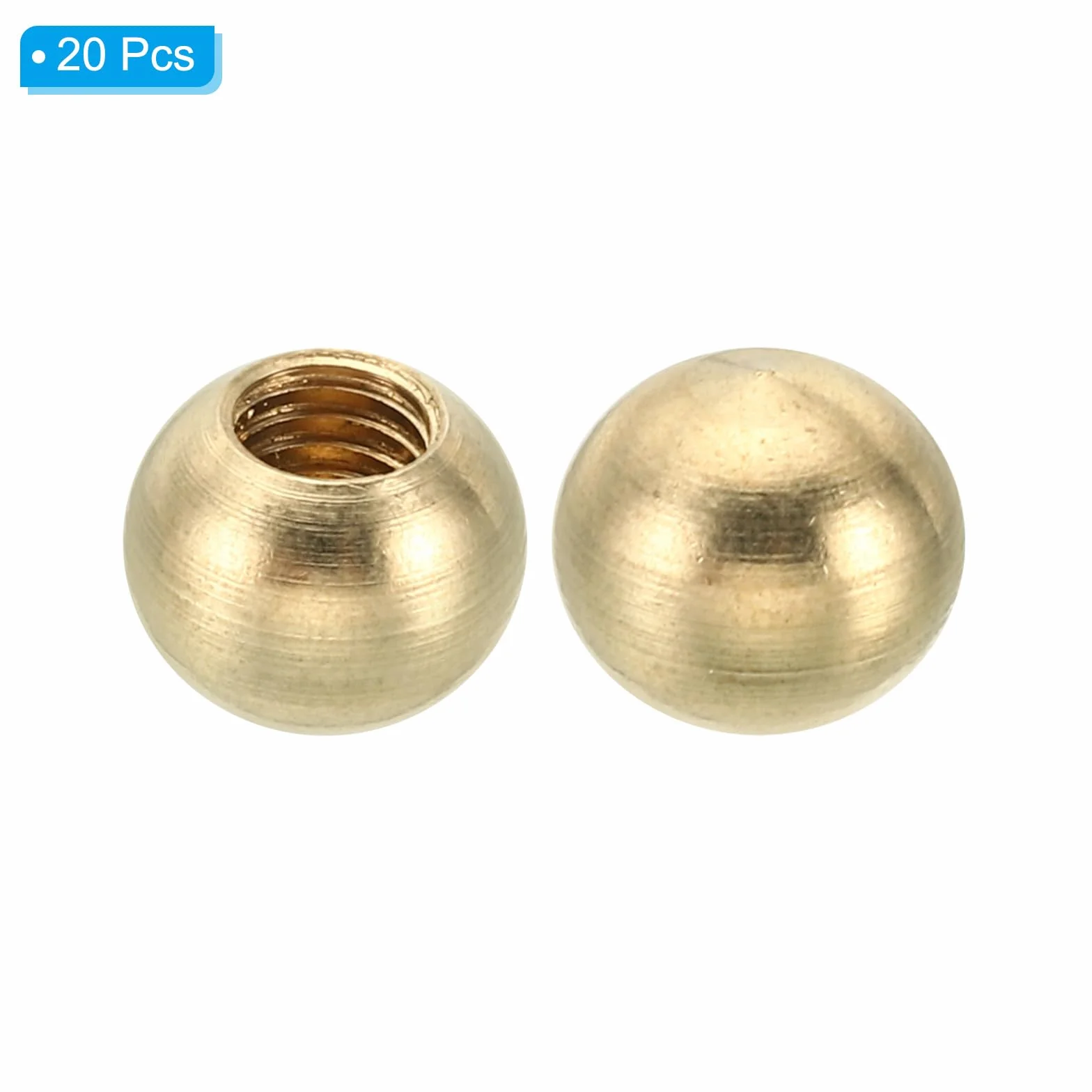 PATIKIL M6x1 Rosca Tapa Tuercas Perilla, 20 Paquete Latón Bola Lámpara Decoración Tornillo Tapones Tuerca Cubierta Tuerca para Muebles Iluminación o Bricolaje Proyecto 12mm