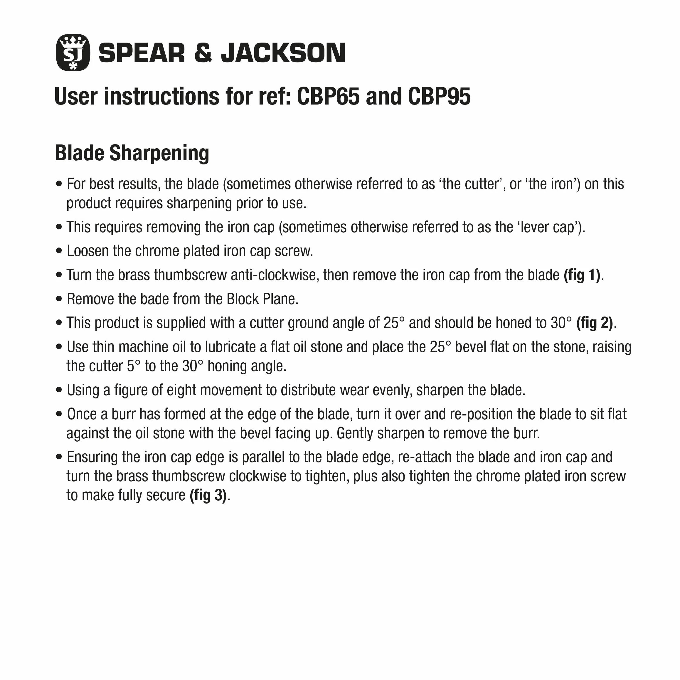 Spear & Jackson CBP95 9 1/2 Cepillo de bloque de carpintero