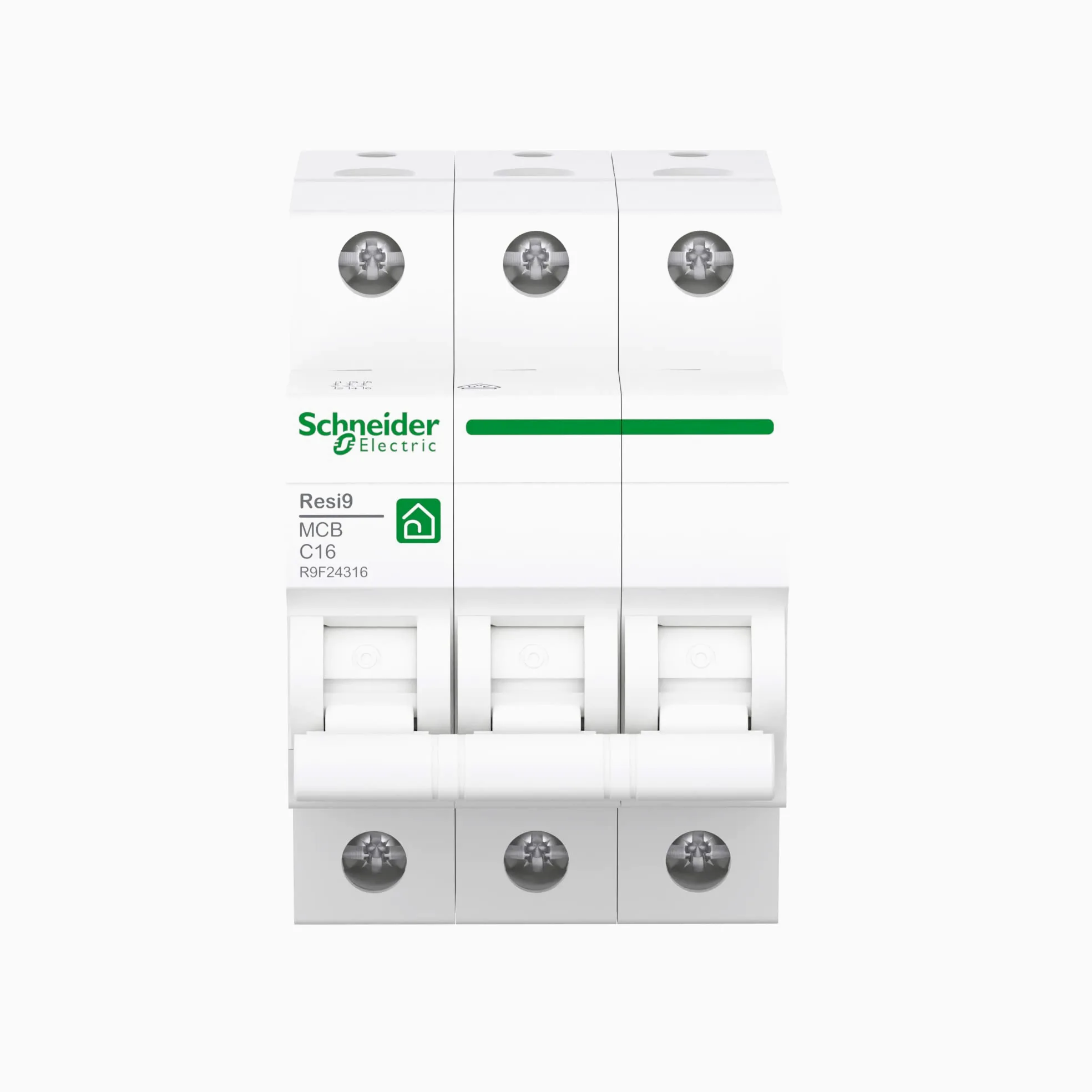 Schneider Electric Disyuntor RESI9 3P 16A C 6KA, R9F24316, 3 polos