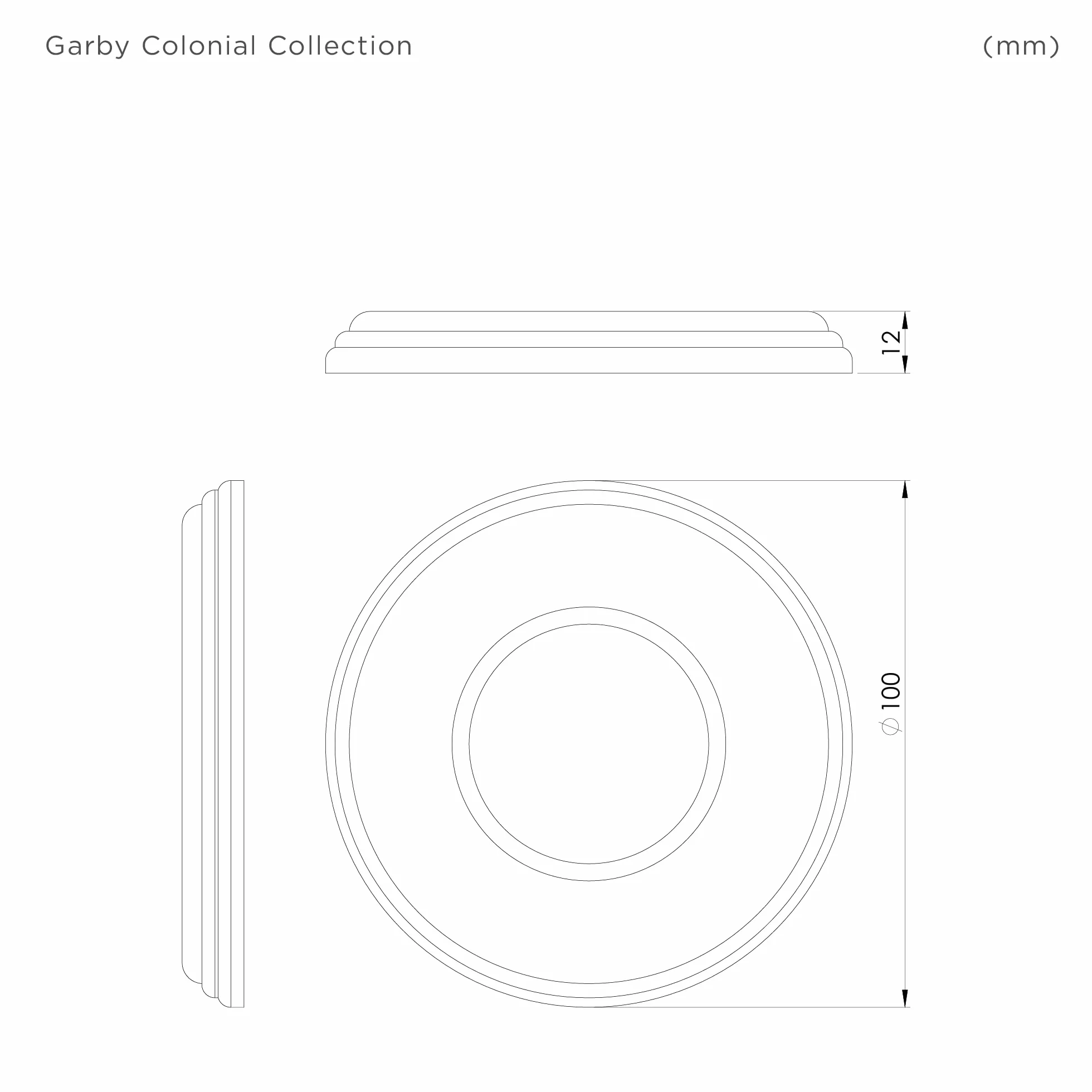 FONTINI GARBY COLONIAL Placa decorativa porcelana blanca 1 poste