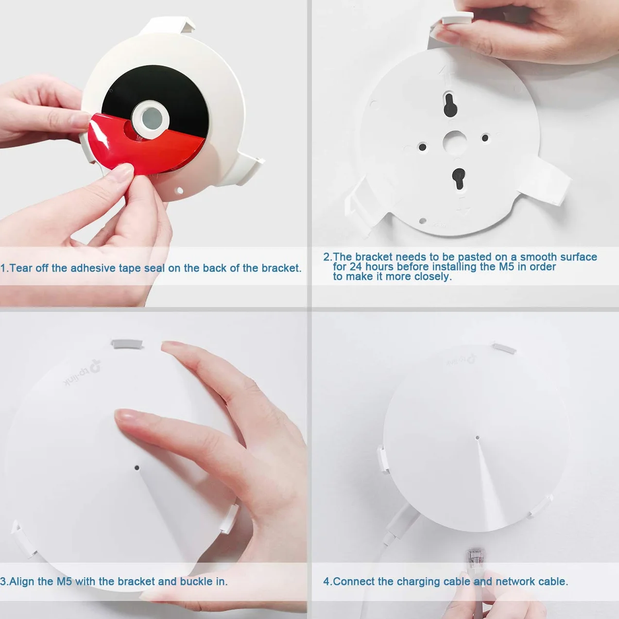 Soporte de Pared VHB Adhesivo para TP-Link Deco M5 y P7 Sistema WiFi de Malla para Todo el Hogar - Montaje Fuerte (Paquete de 3)